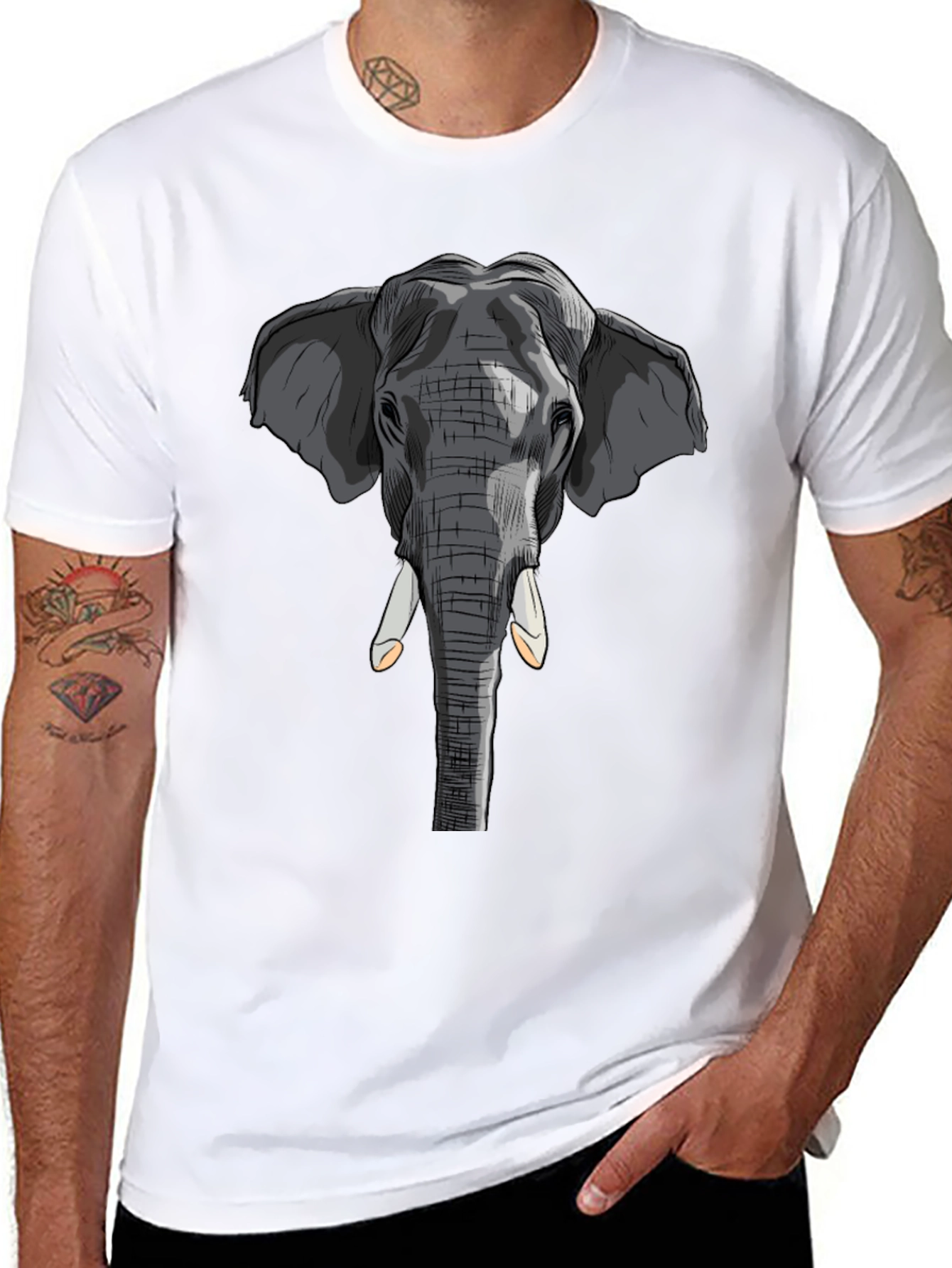 Elephant Graphic T-Shirt - Stylish Animal Print Tee