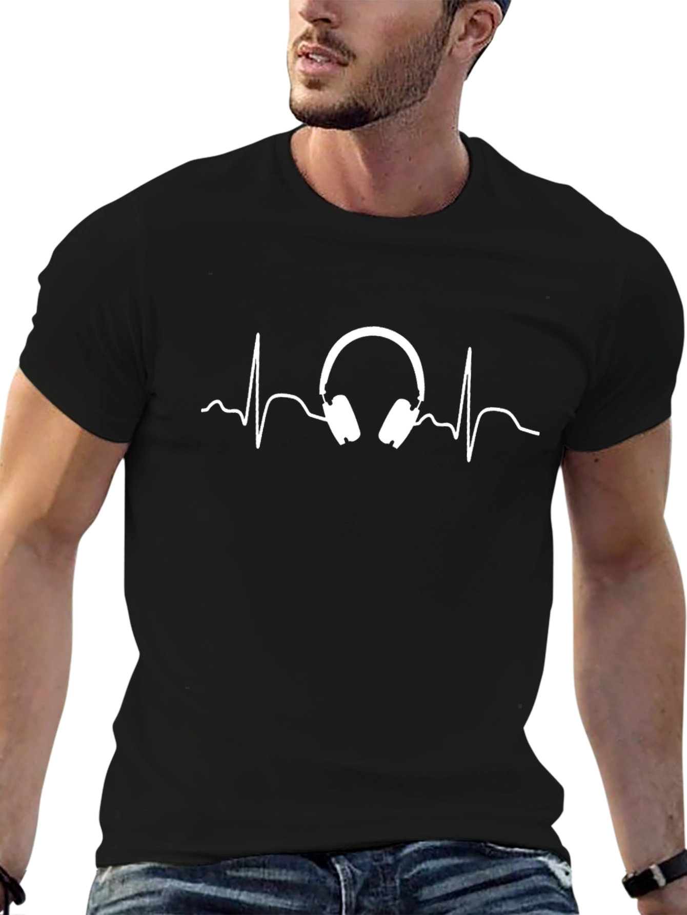 Headphone Heartbeat T-Shirt - Music Lover Tee
