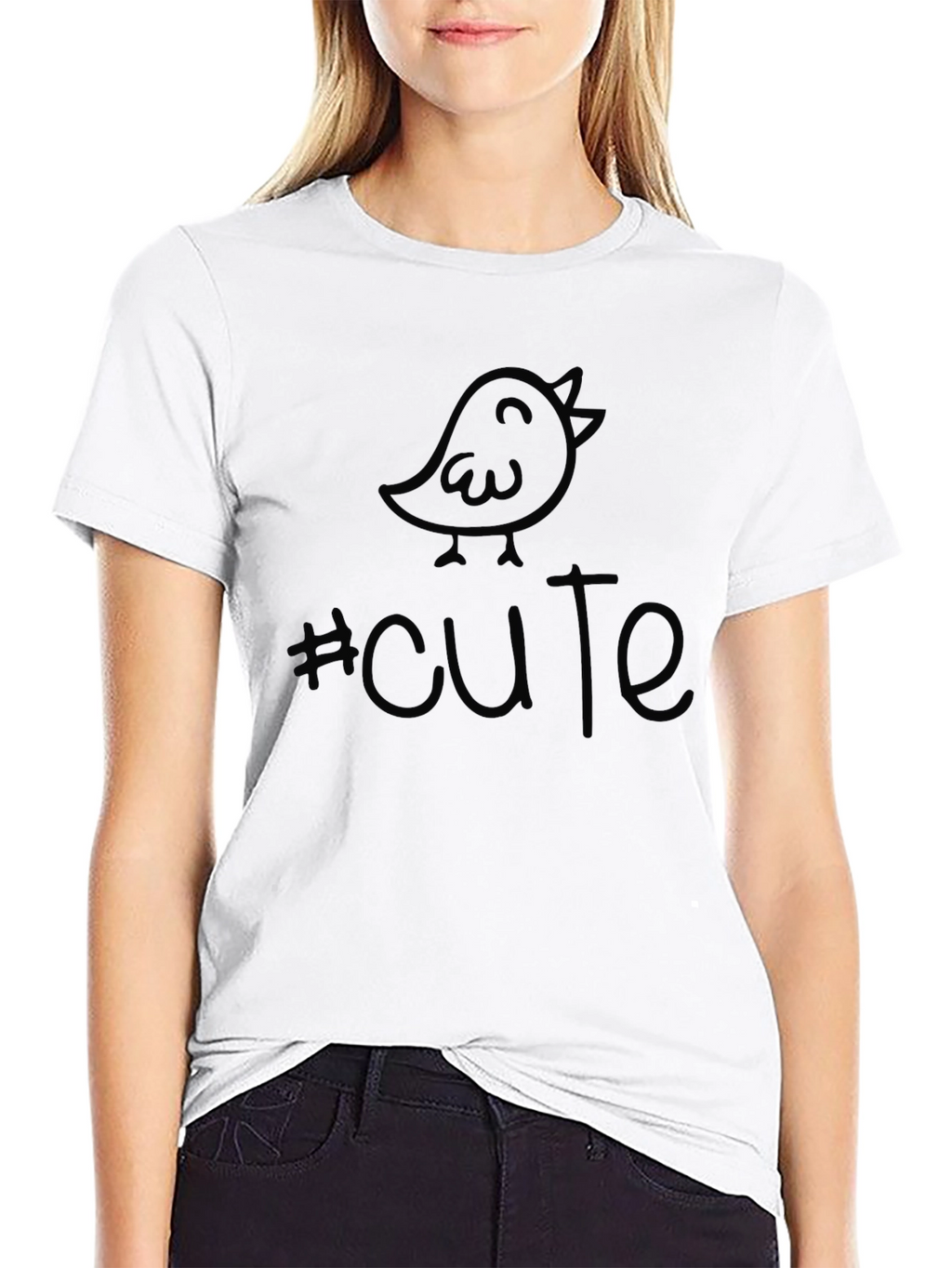 Cute Birdie Tee - Unisex Black Cotton T-Shirt