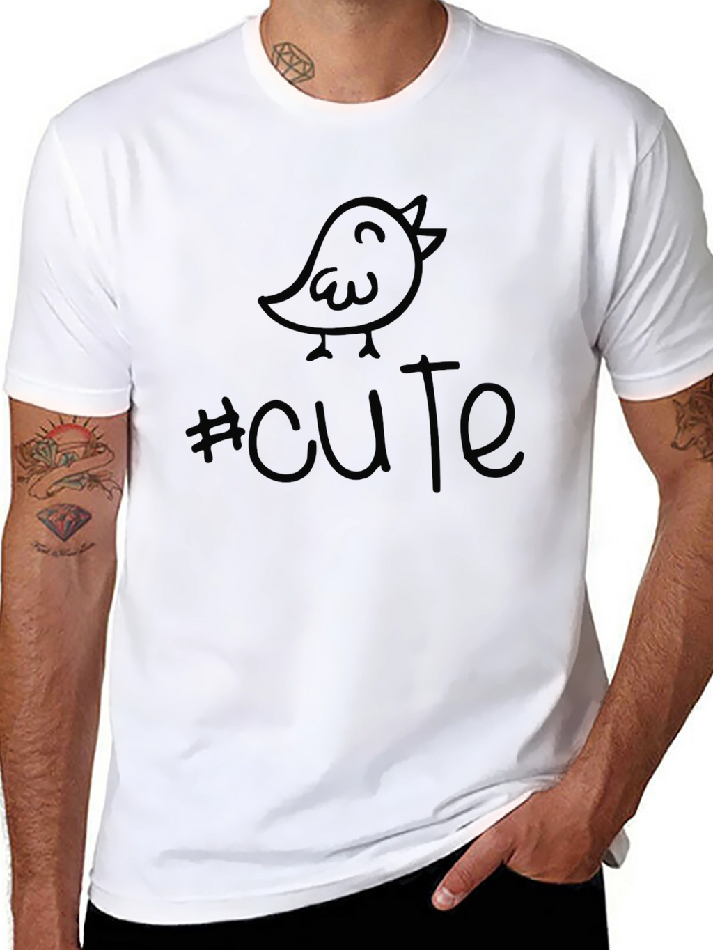 Cute Birdie Tee - Unisex Black Cotton T-Shirt