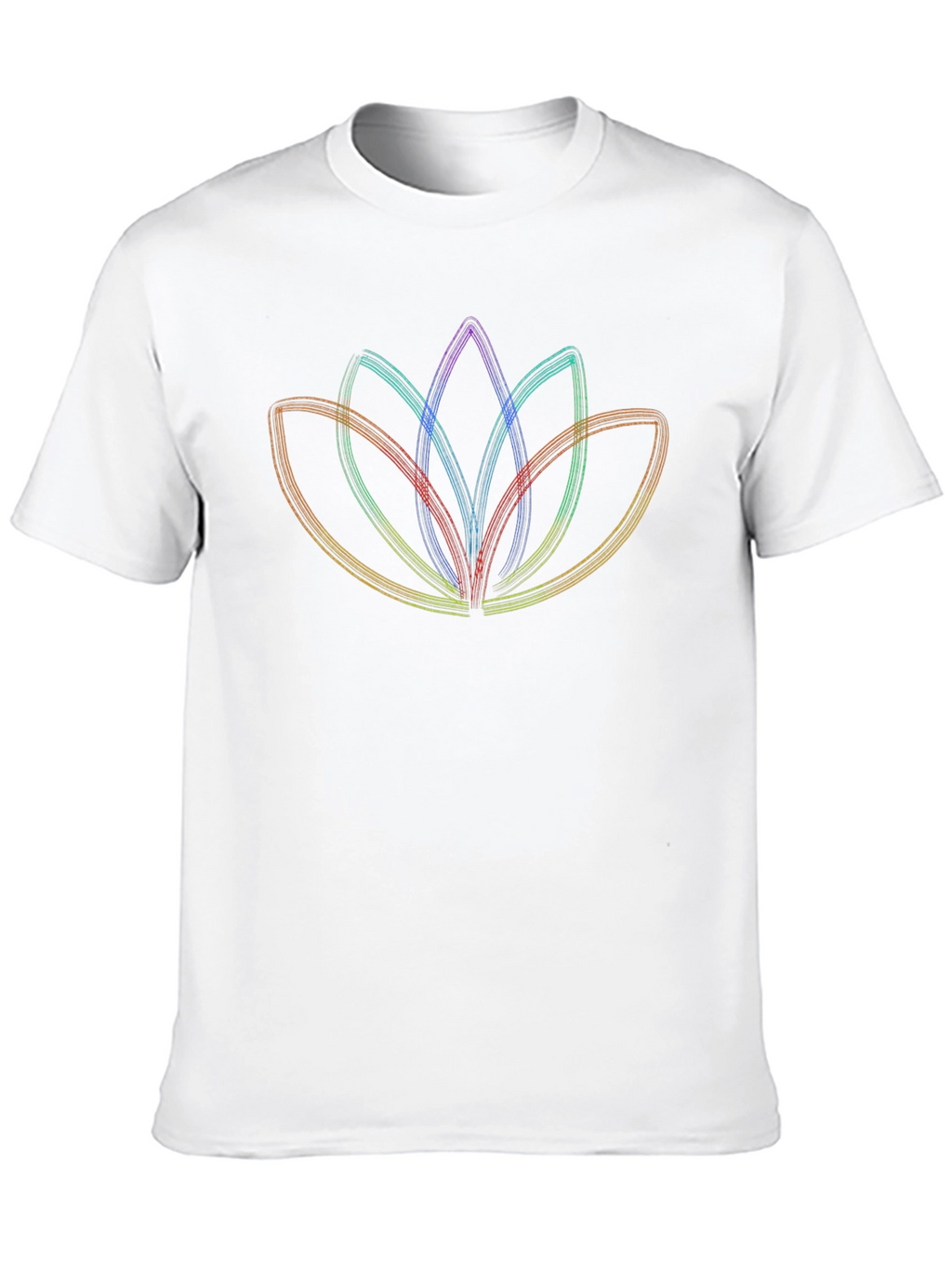 Rainbow Lotus Flower Graphic Tee - Mens Black T-Shirt