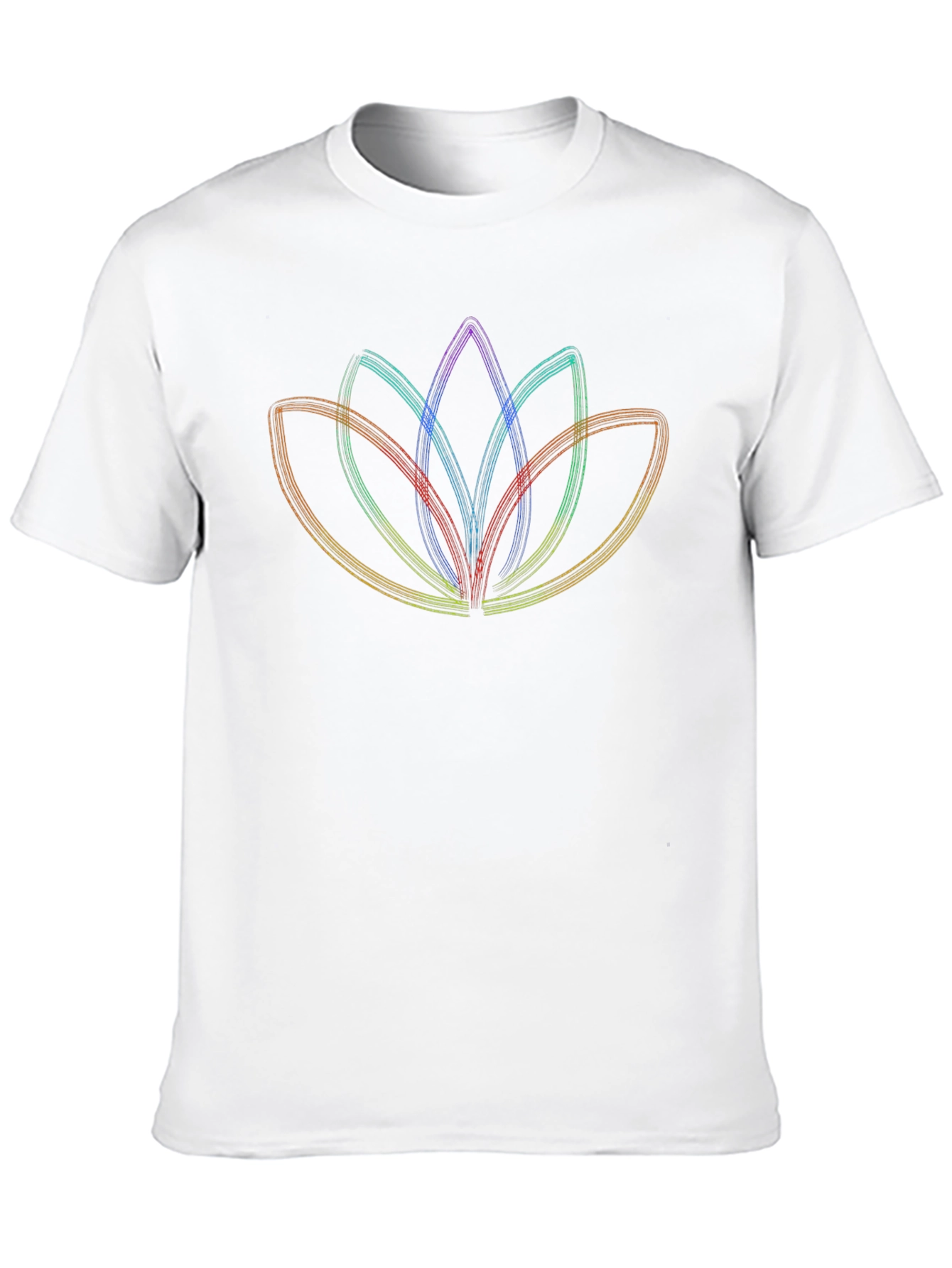 Rainbow Lotus Flower Graphic Tee - Mens Black T-Shirt