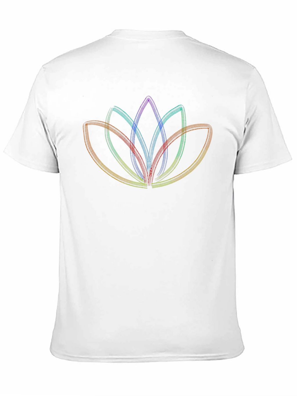 Rainbow Lotus Flower Graphic Tee - Mens Black T-Shirt