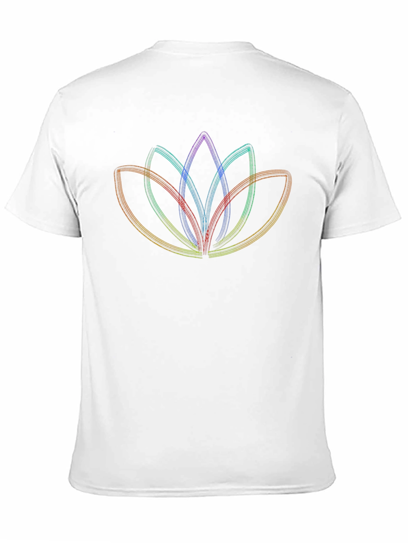Rainbow Lotus Flower Graphic Tee - Mens Black T-Shirt
