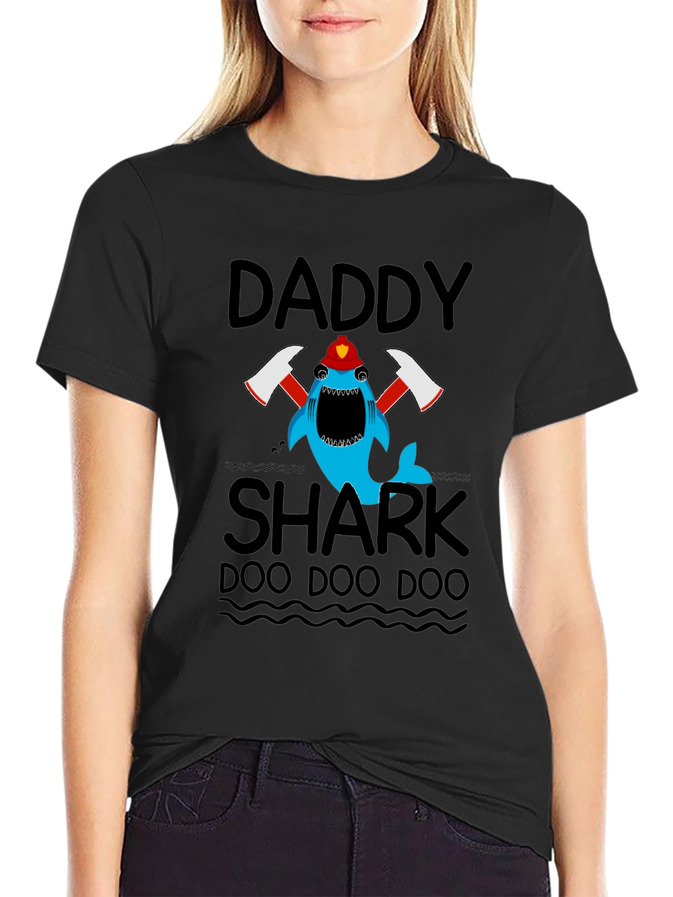Daddy Shark Firefighter T-Shirt