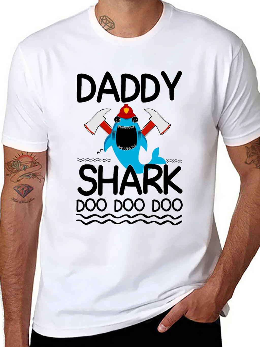 Daddy Shark Firefighter T-Shirt