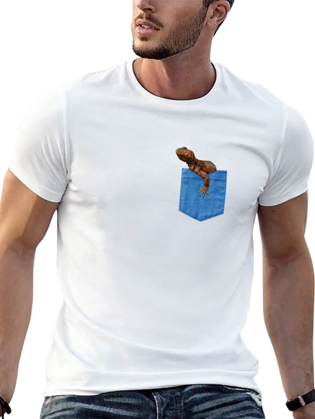 Bearded Dragon Pocket Tee - Novelty Graphic T-Shirt