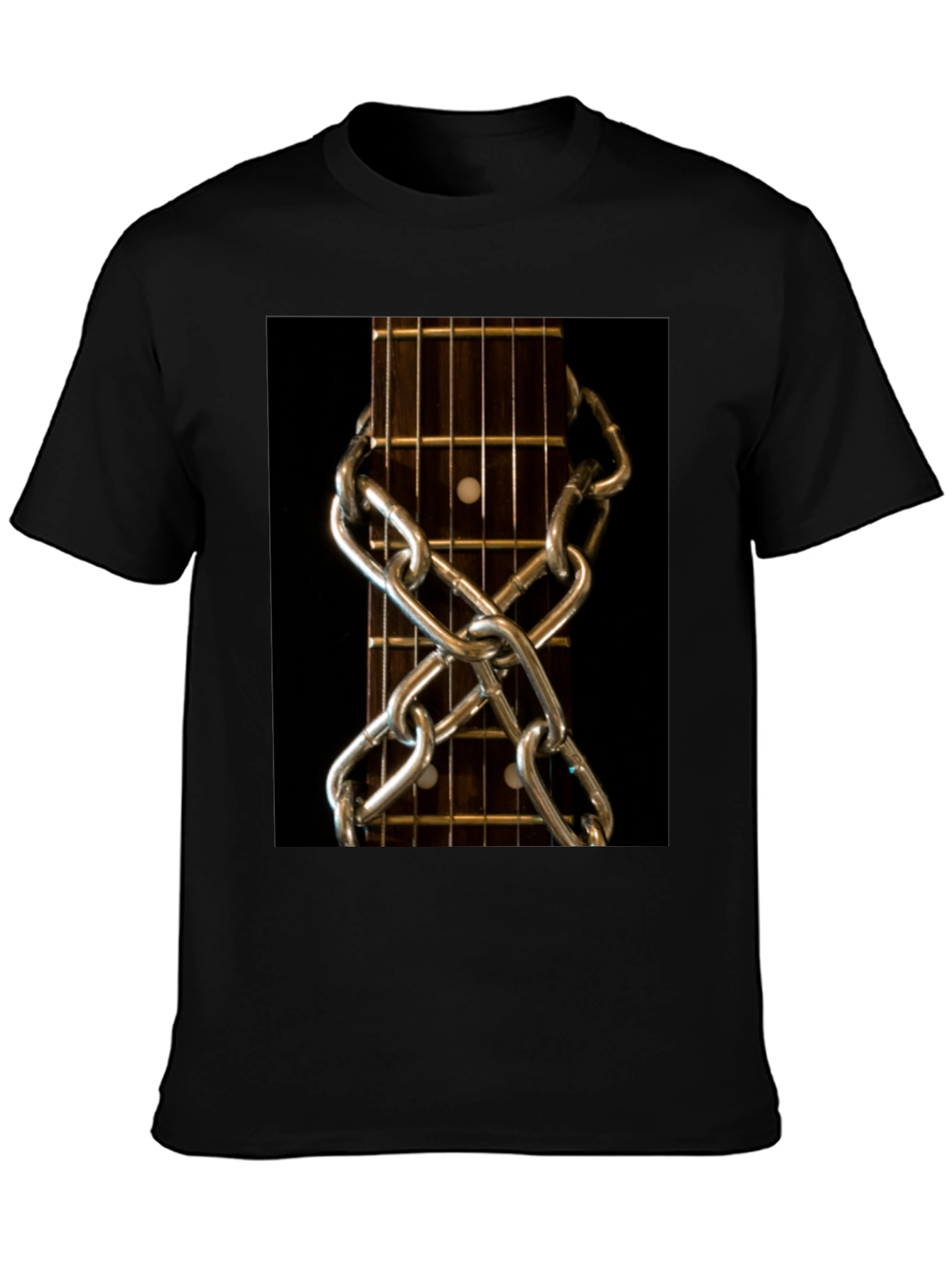 Guitar Neck & Chain Graphic T-Shirt