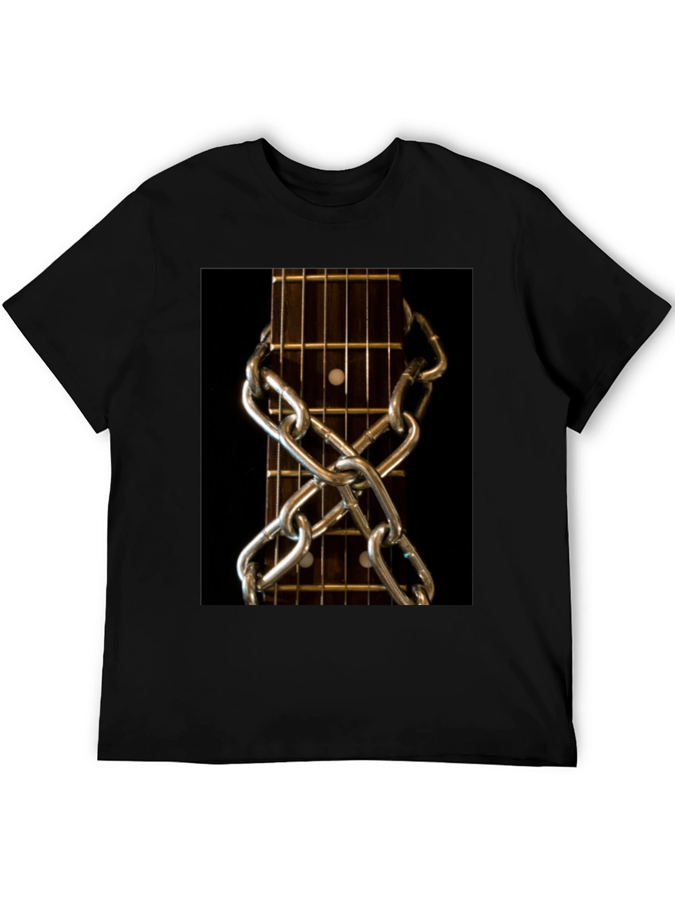 Guitar Neck & Chain Graphic T-Shirt
