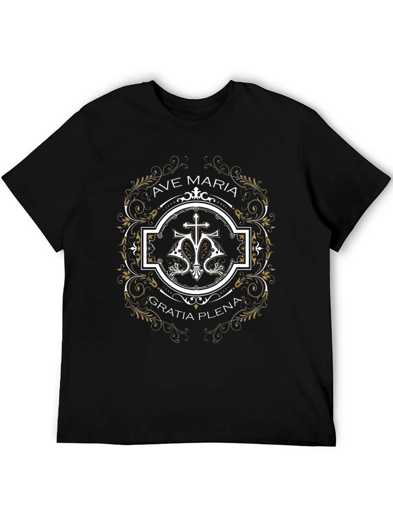 Ave Maria Gratia Plena Graphic Tee - Stylish Religious T-Shirt