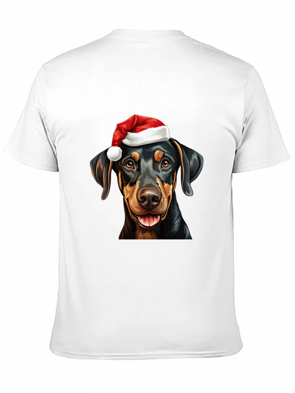 Dachshund Santa Hat Black T-Shirt
