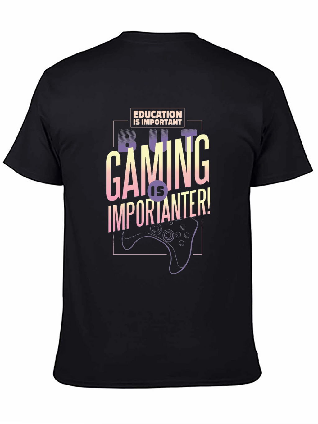 Gaming is Importanter Graphic Tee - Black
