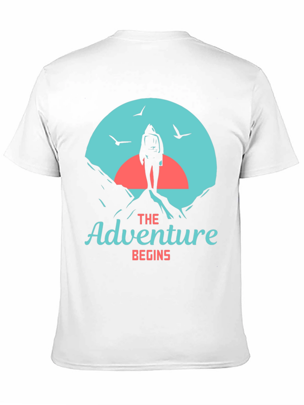 Adventure Begins Graphic Tee - Hiker Design