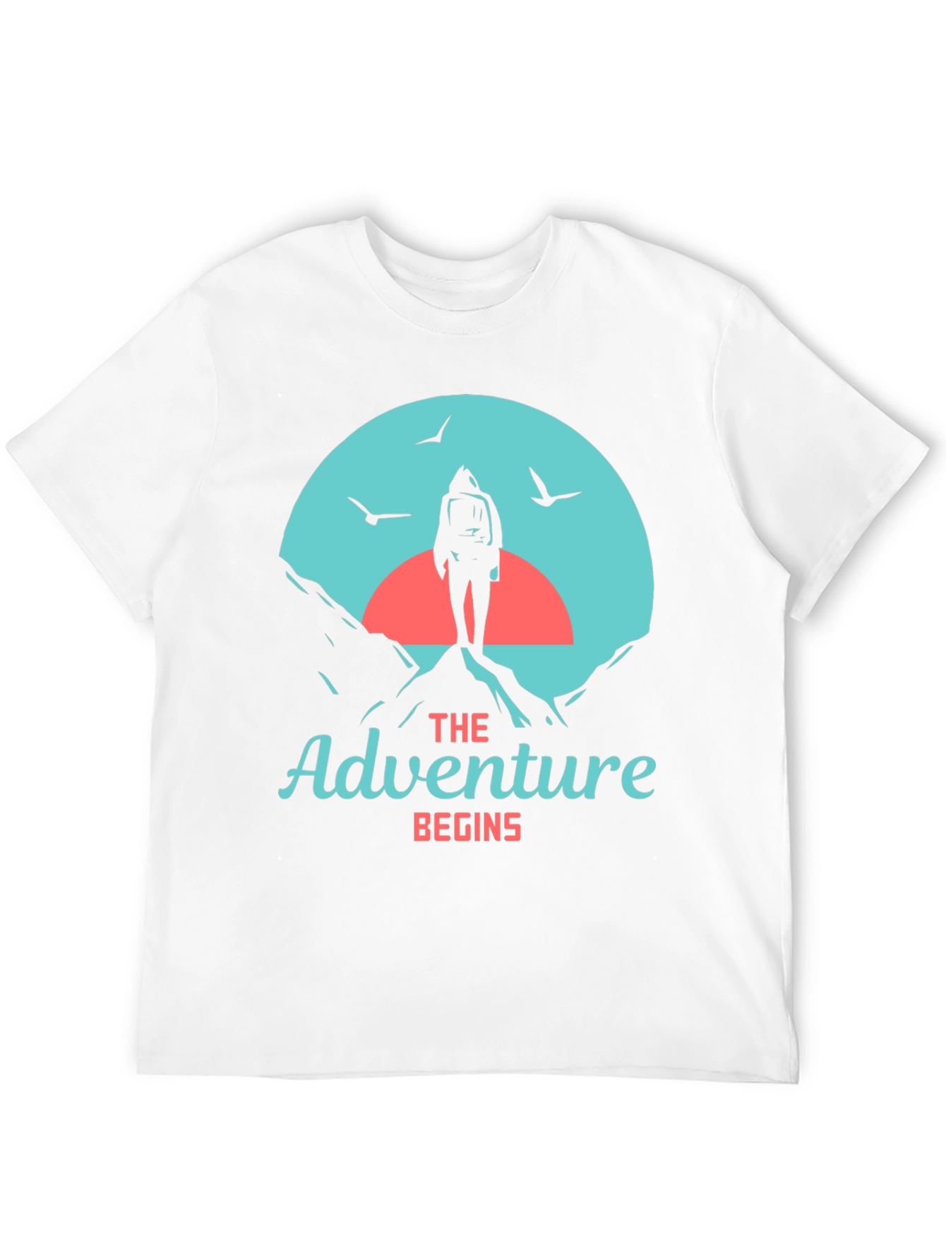 Adventure Begins Graphic Tee - Hiker Design
