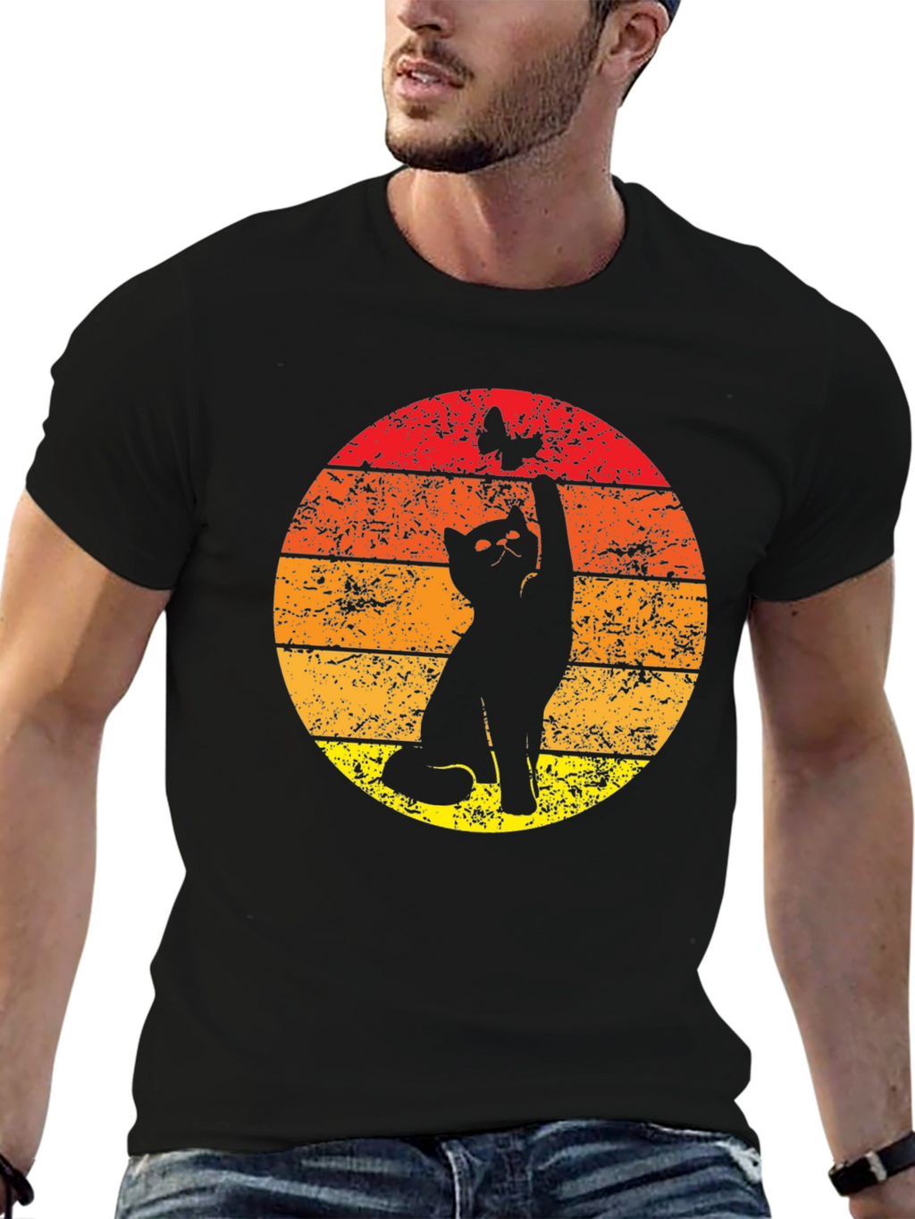 Cat and Butterfly Graphic Tee