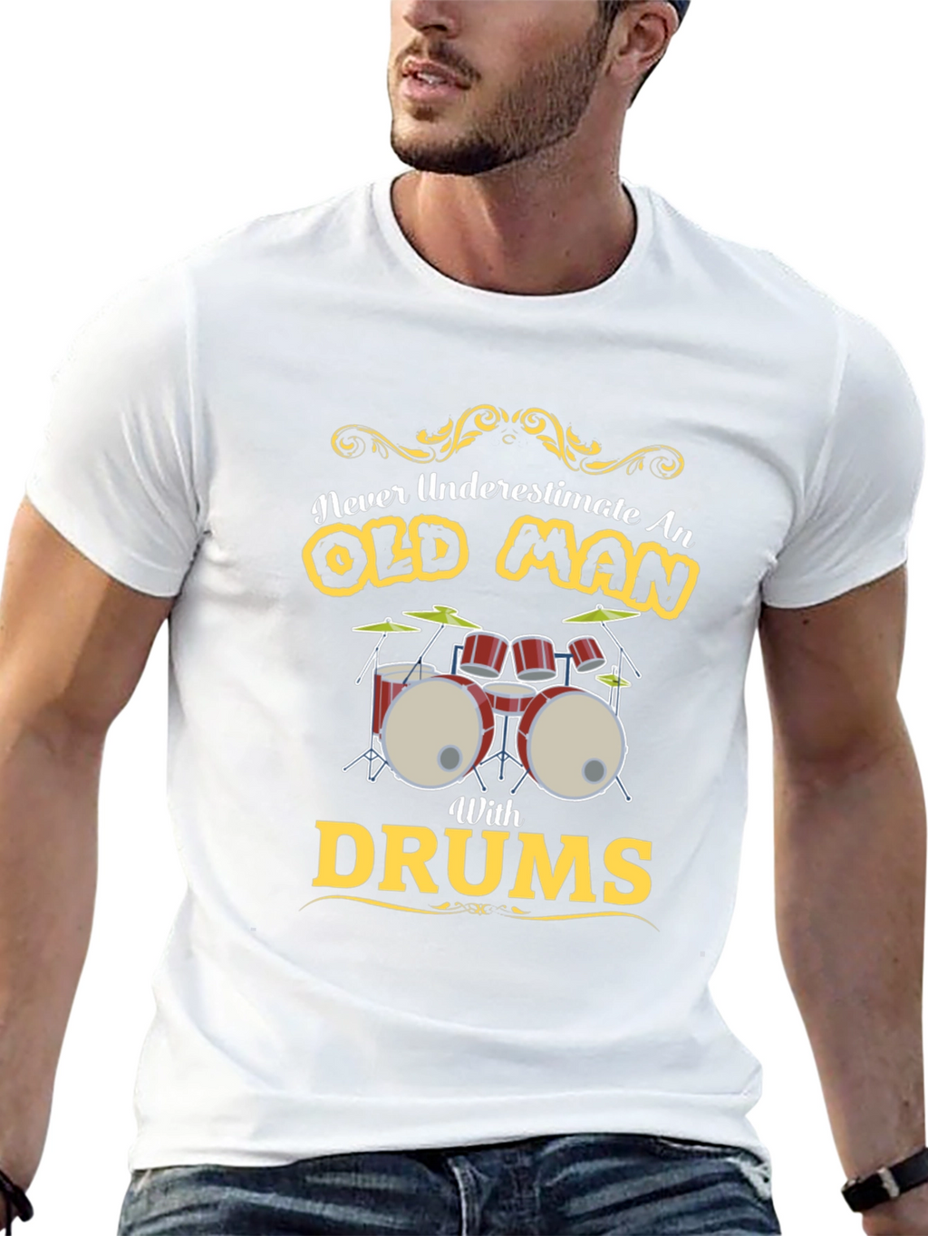 Old Man Drums Graphic Tee - Black