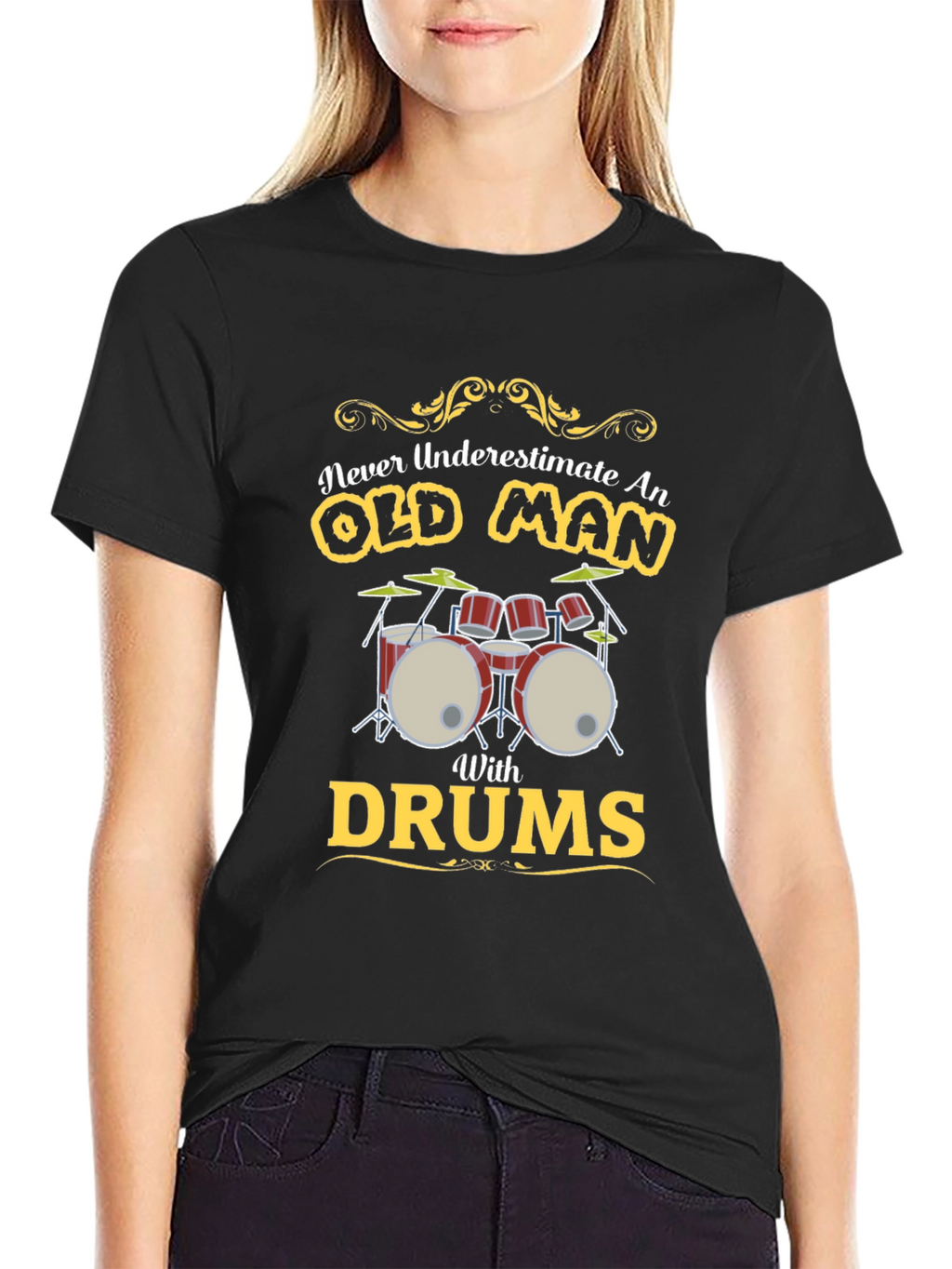 Old Man Drums Graphic Tee - Black