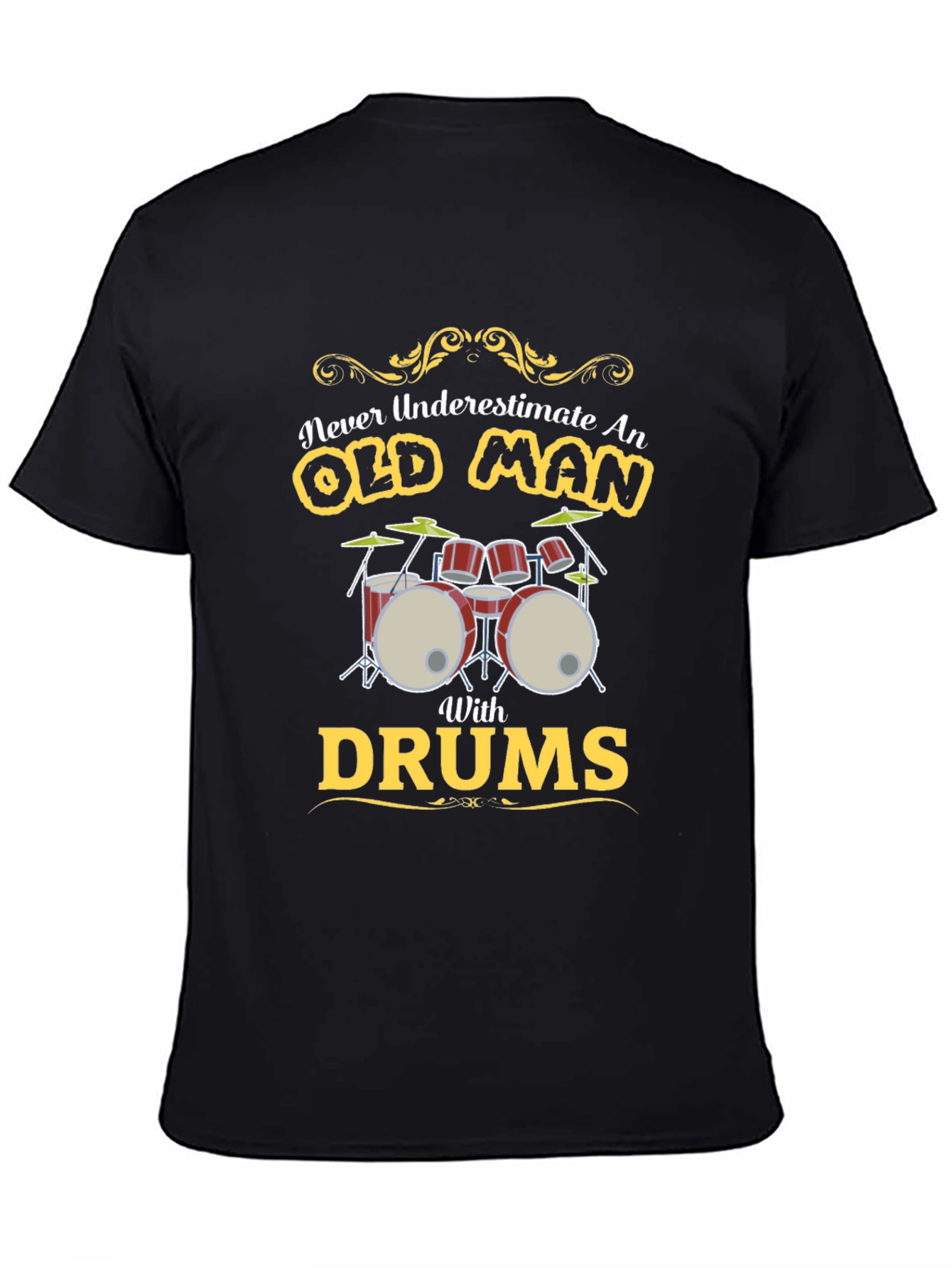 Old Man Drums Graphic Tee - Black
