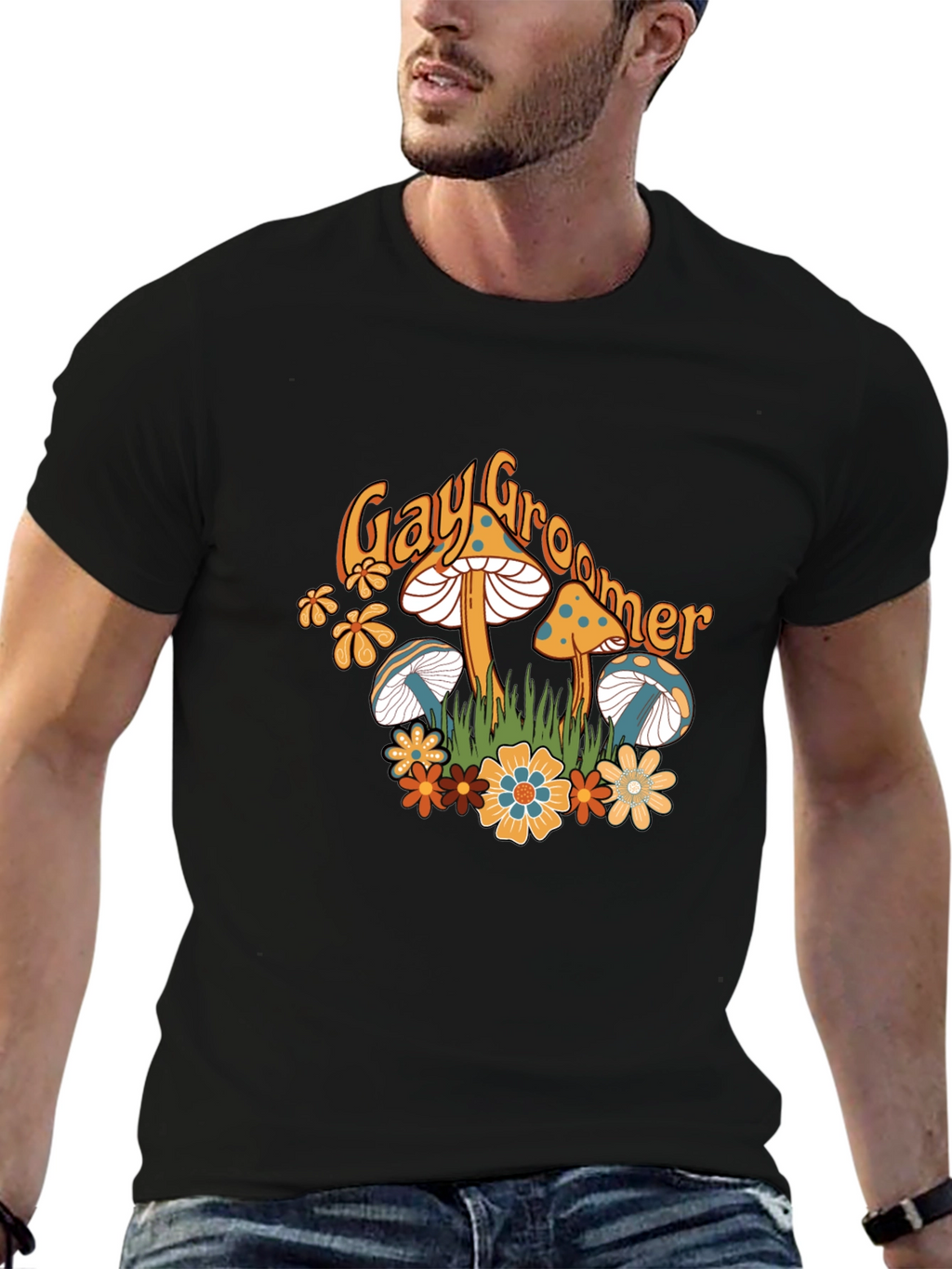 Mushroom Tee - Gay Groomer Graphic T-Shirt