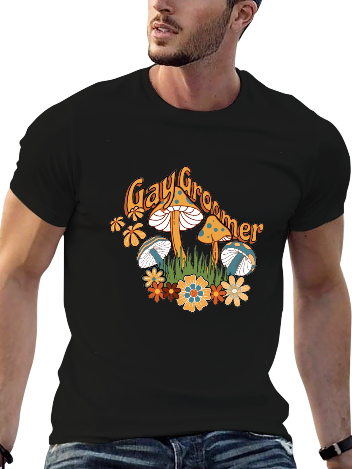 Mushroom Tee - Gay Groomer Graphic T-Shirt