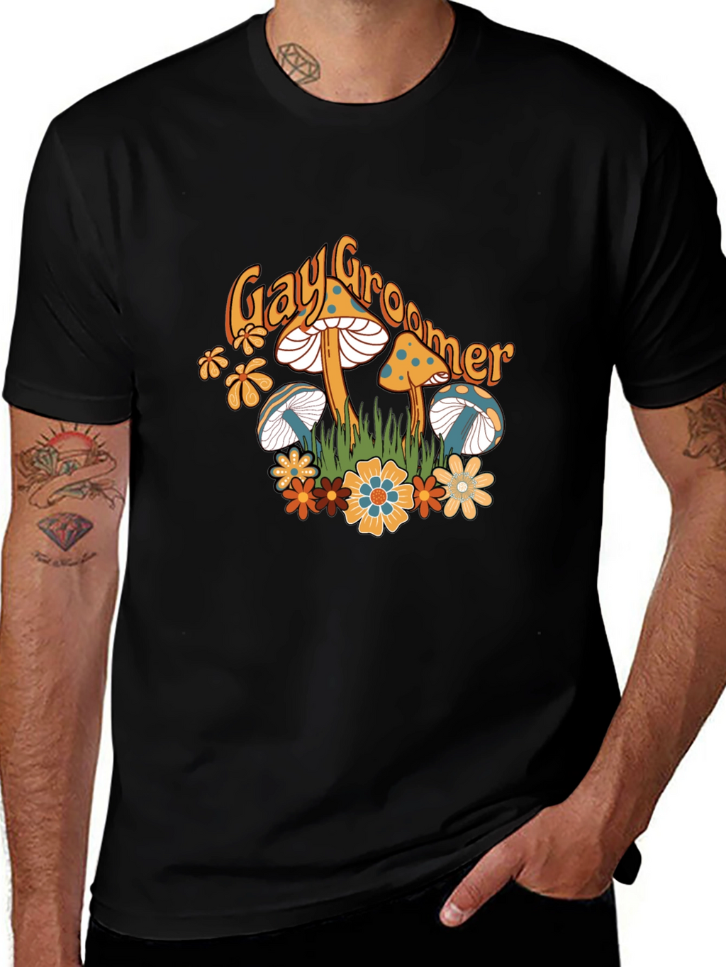 Mushroom Tee - Gay Groomer Graphic T-Shirt