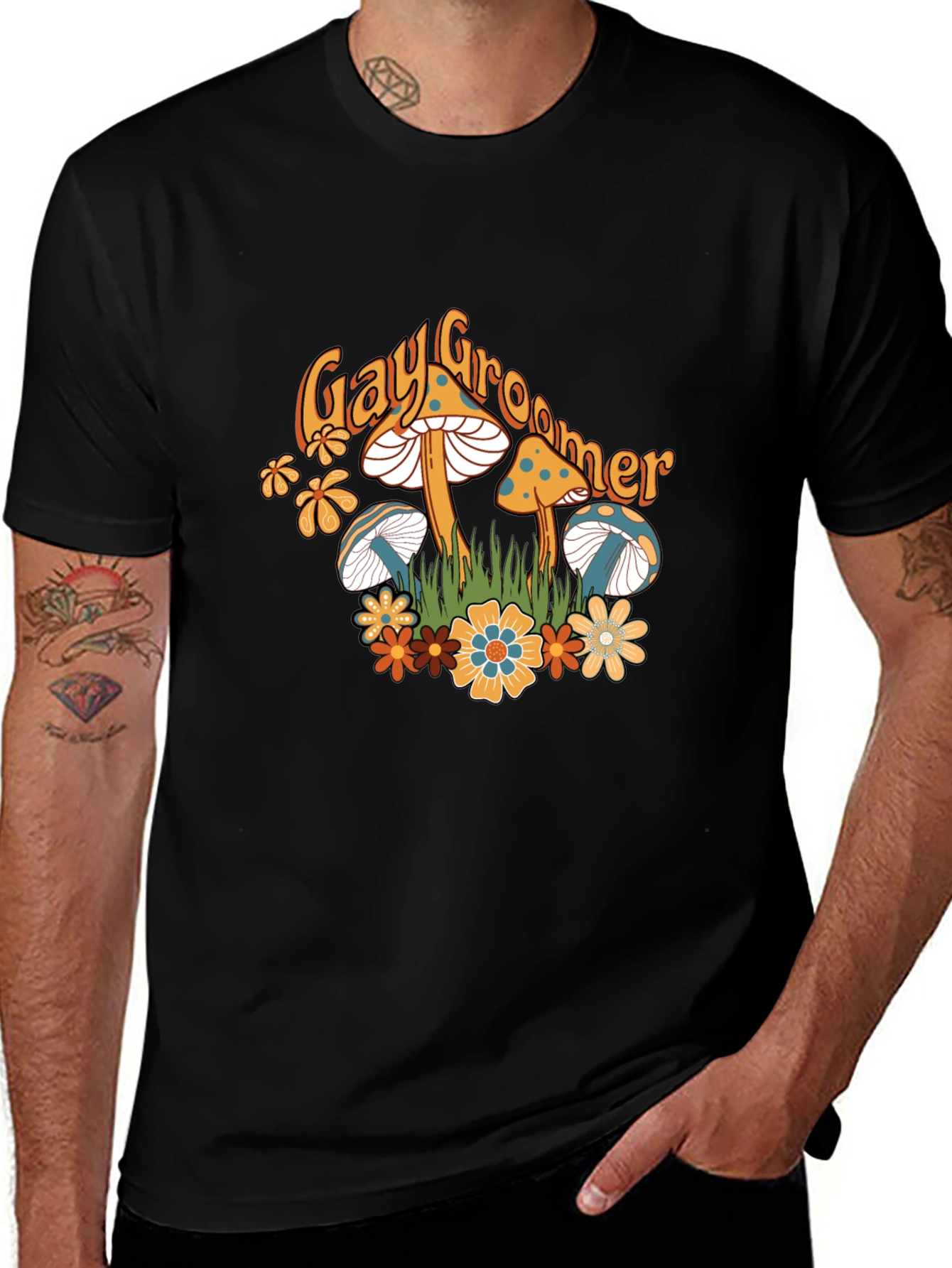 Mushroom Tee - Gay Groomer Graphic T-Shirt