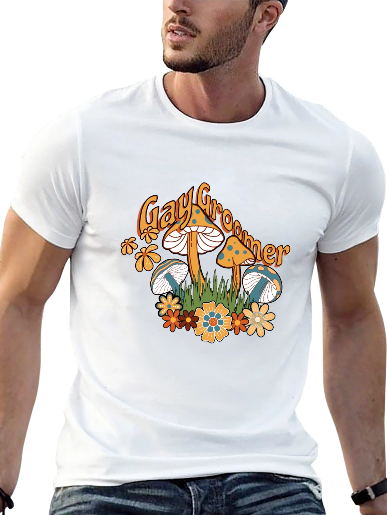 Mushroom Tee - Gay Groomer Graphic T-Shirt