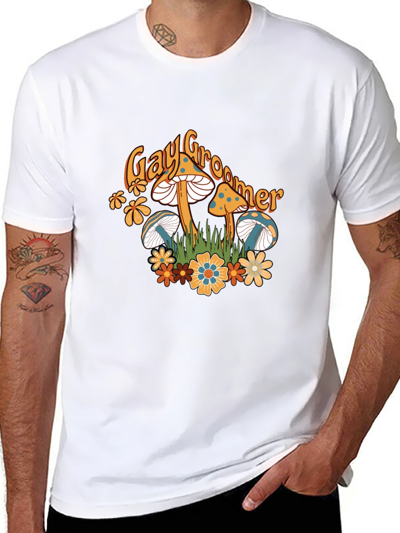 Mushroom Tee - Gay Groomer Graphic T-Shirt