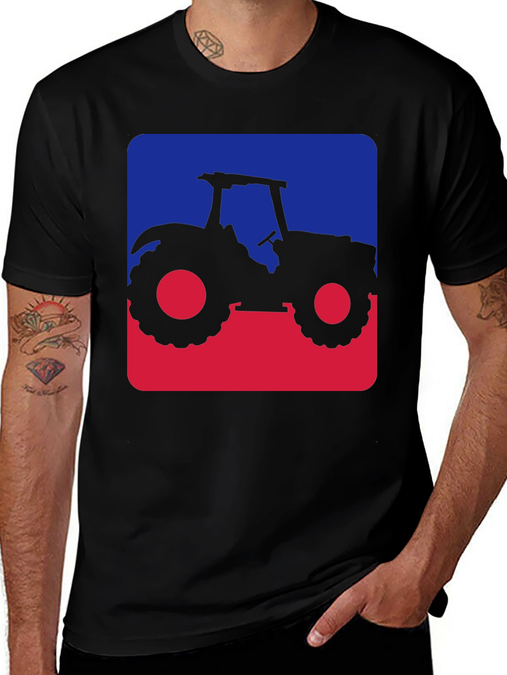 Tractor Silhouette Graphic Tee - Farm Life Style