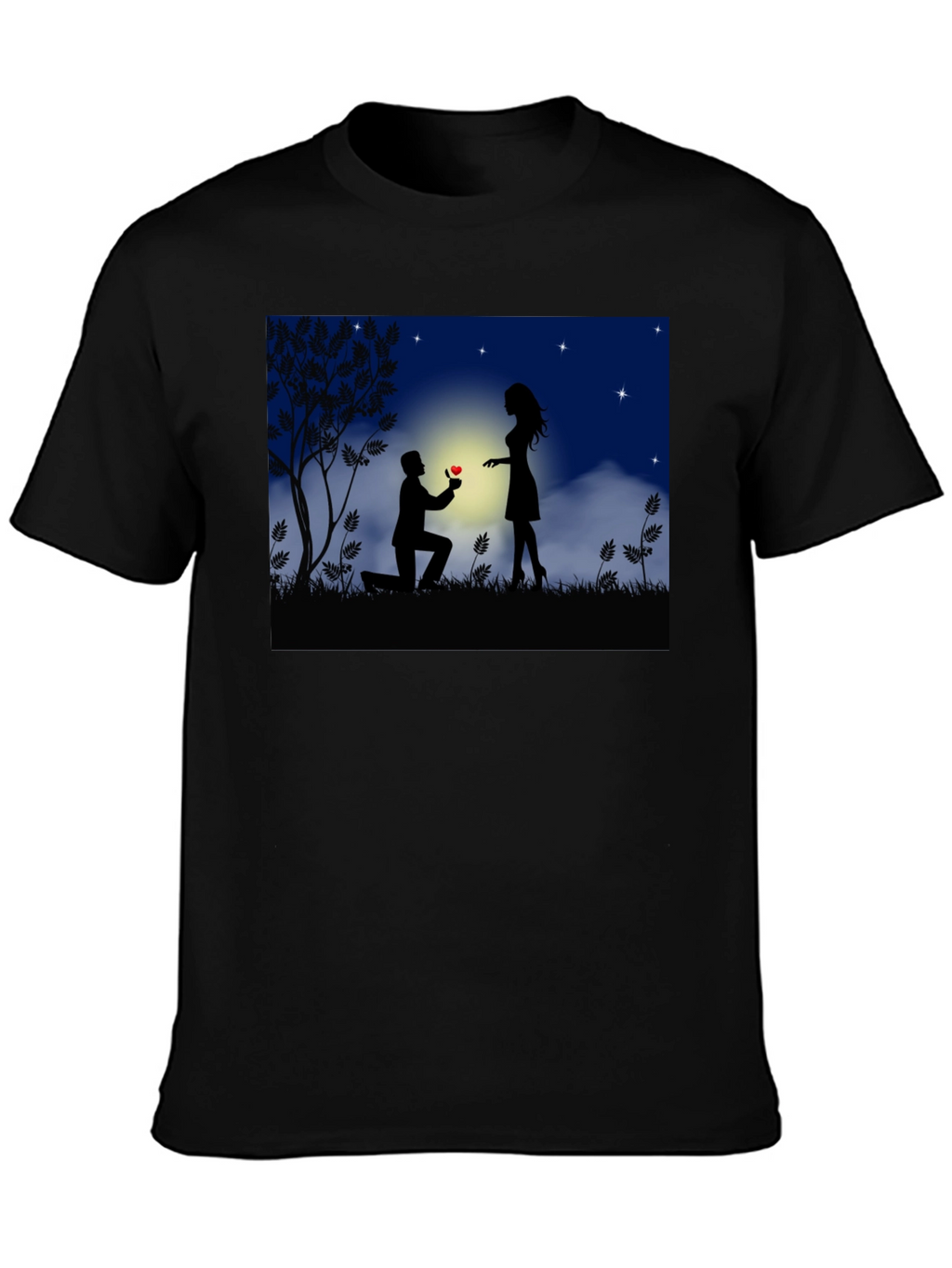 Romantic Proposal Graphic T-Shirt