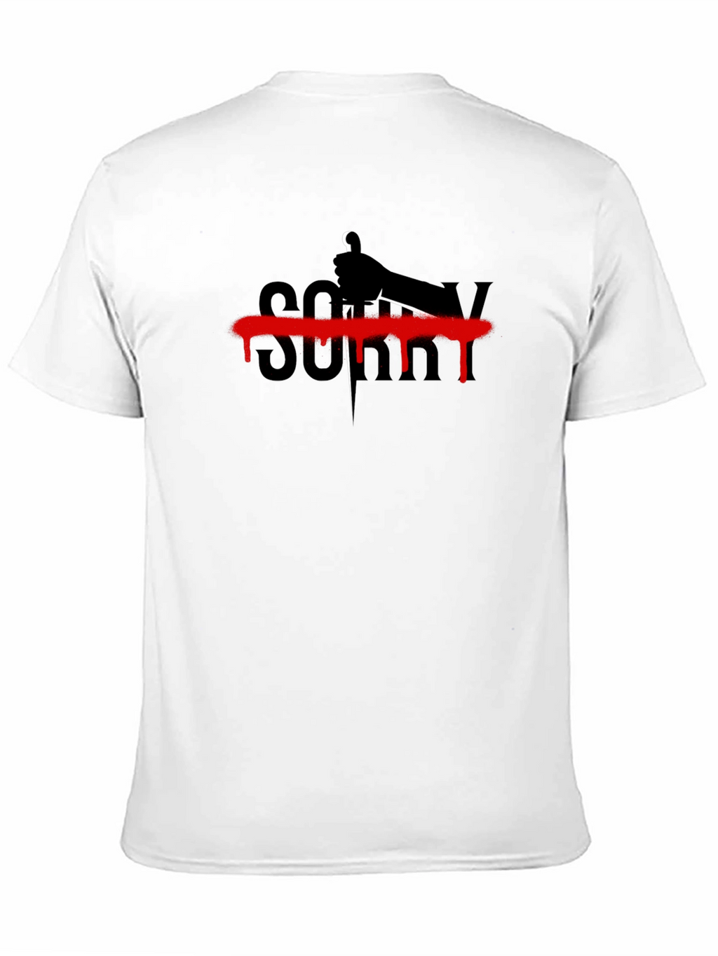 Edgy Sorry T-Shirt - Black Graphic Tee