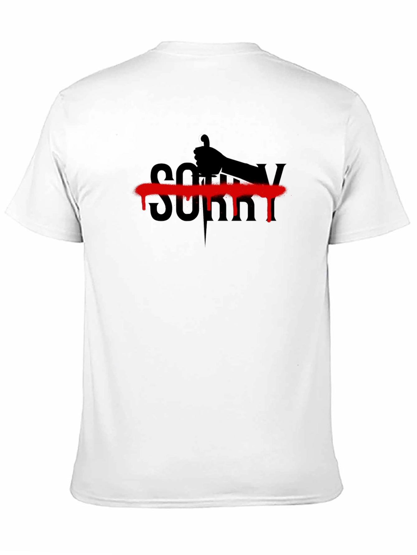 Edgy Sorry T-Shirt - Black Graphic Tee