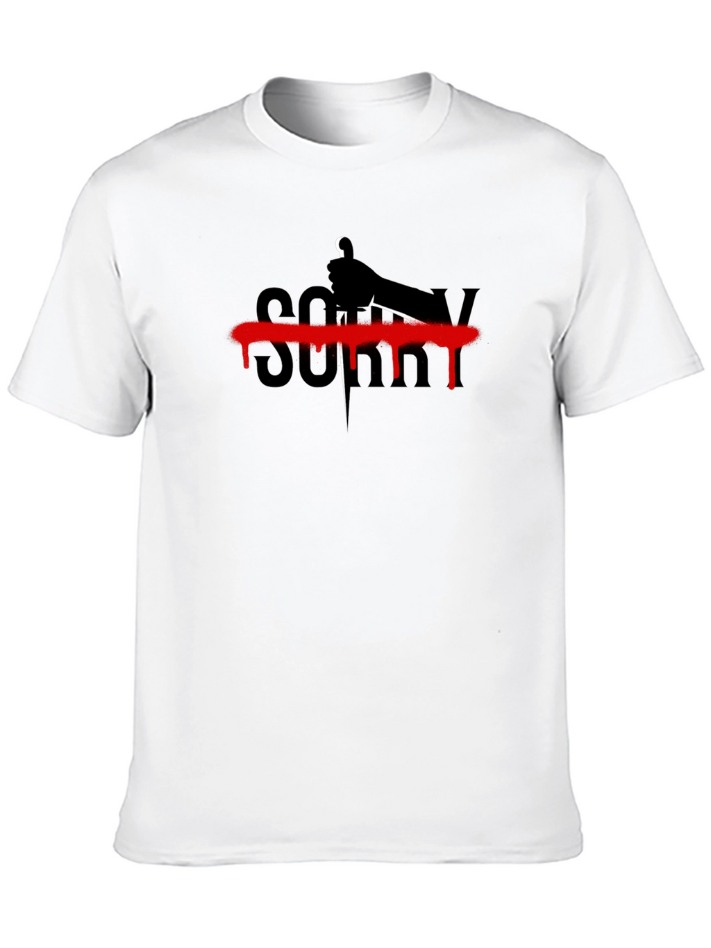Edgy Sorry T-Shirt - Black Graphic Tee