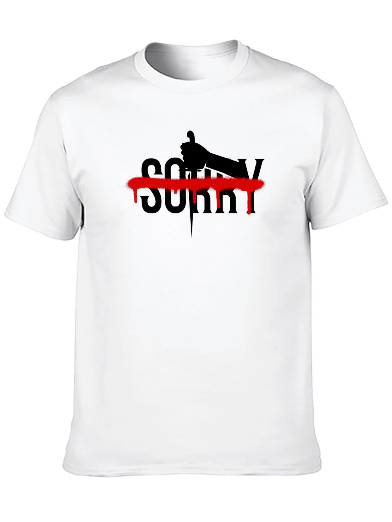 Edgy Sorry T-Shirt - Black Graphic Tee
