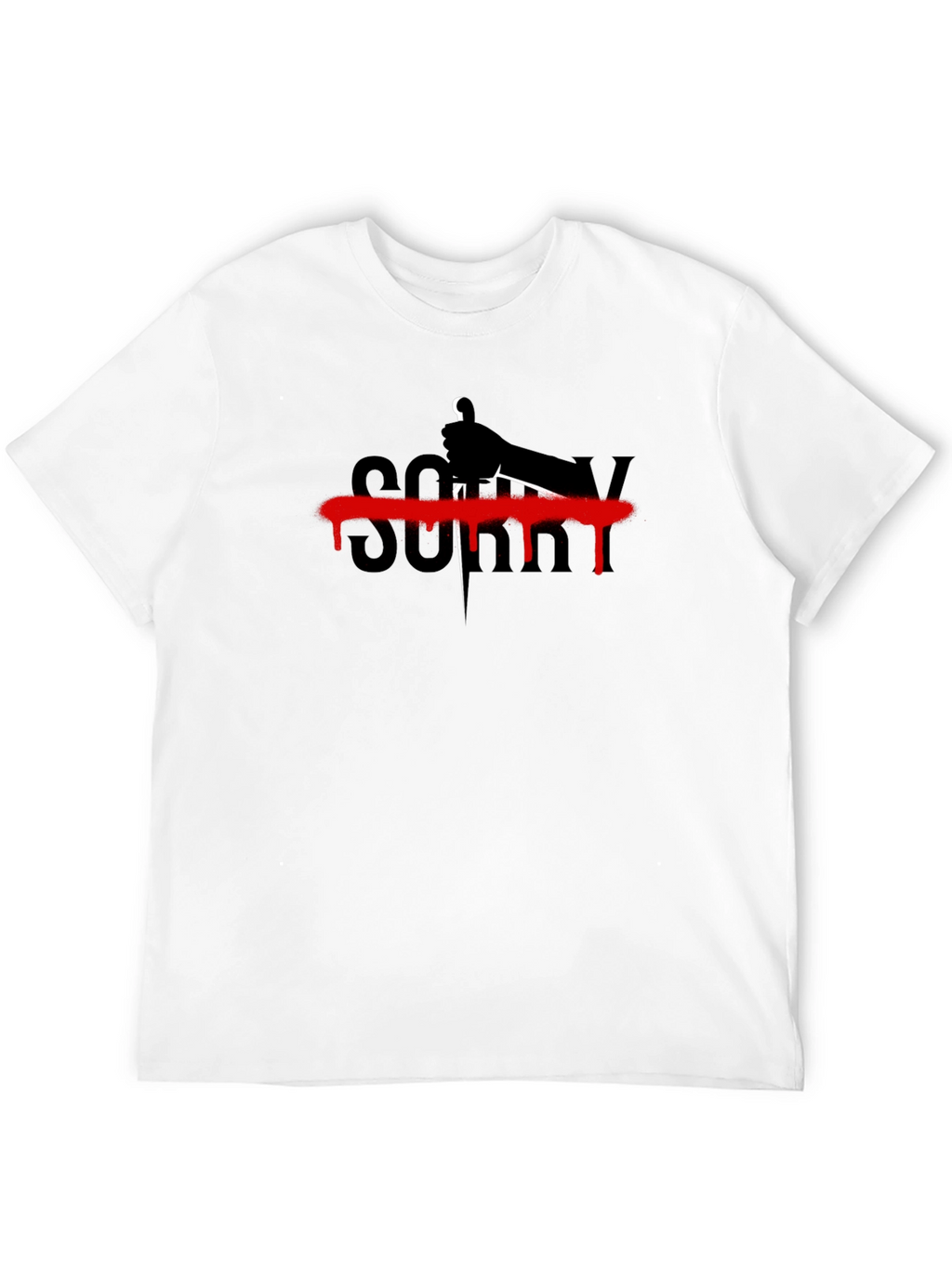 Edgy Sorry T-Shirt - Black Graphic Tee