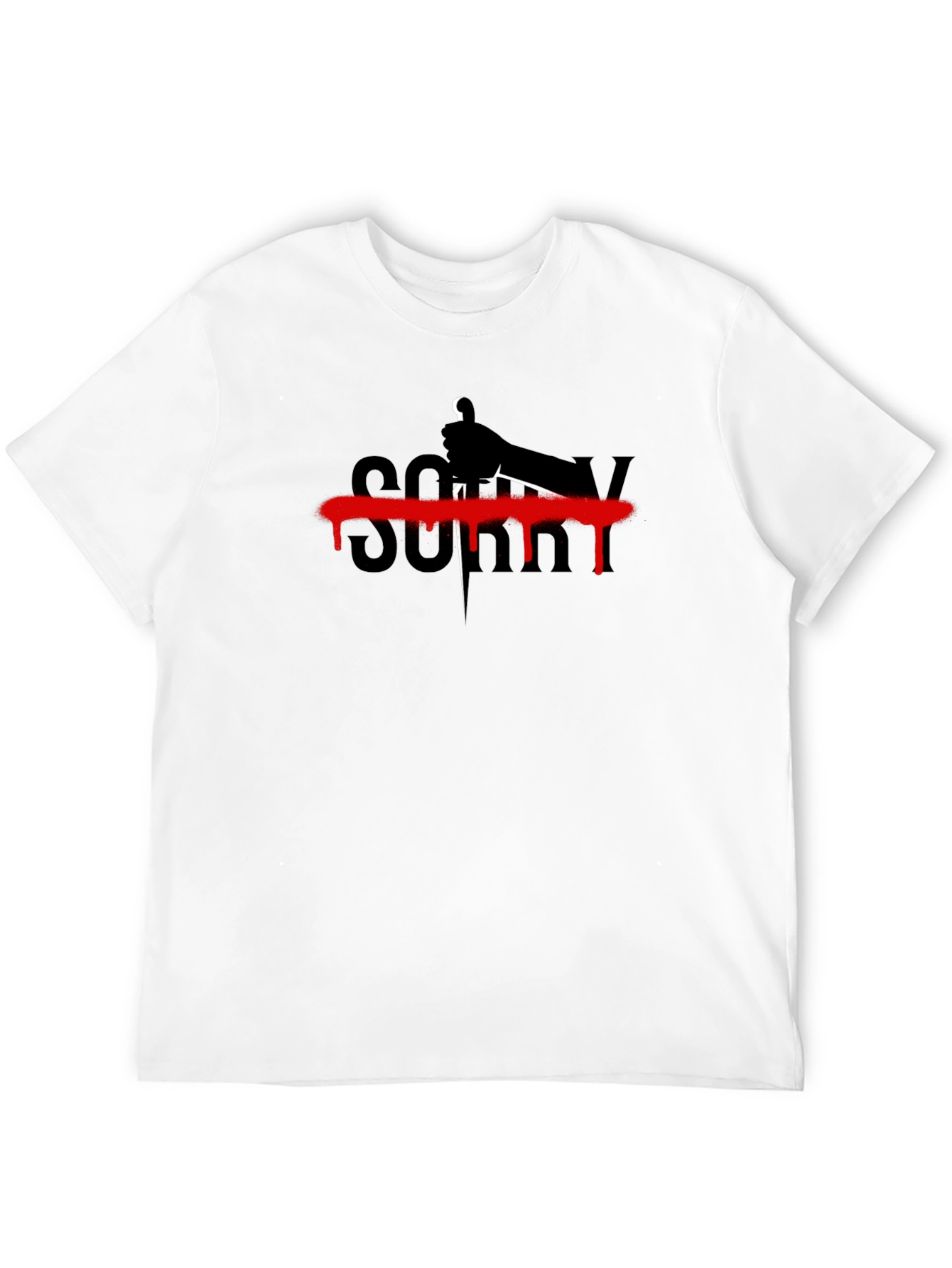 Edgy Sorry T-Shirt - Black Graphic Tee