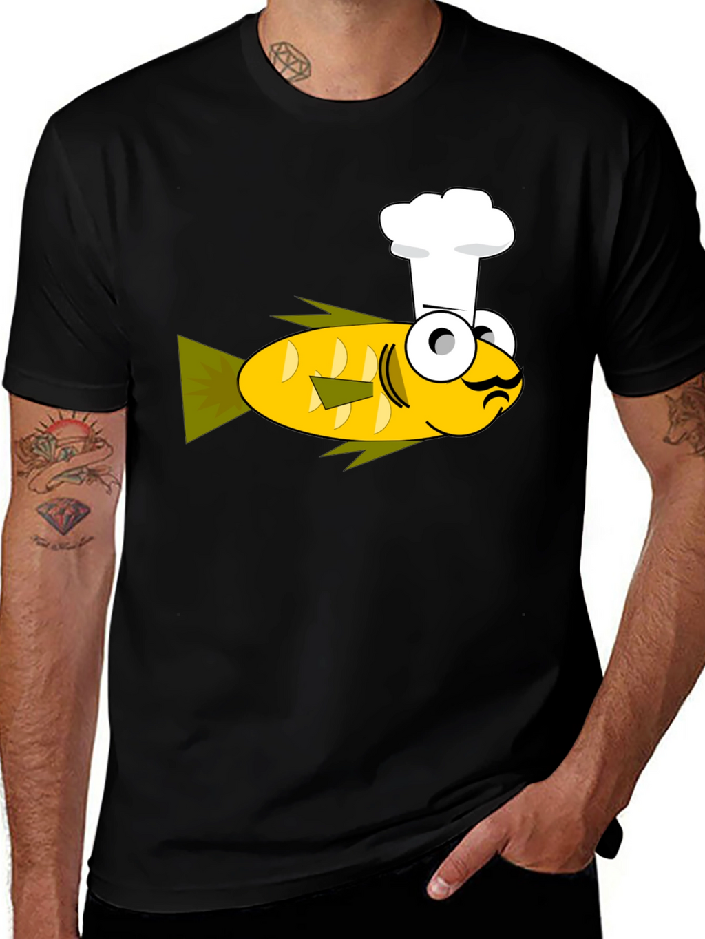 Chef Fish Graphic T-Shirt - Unique Design