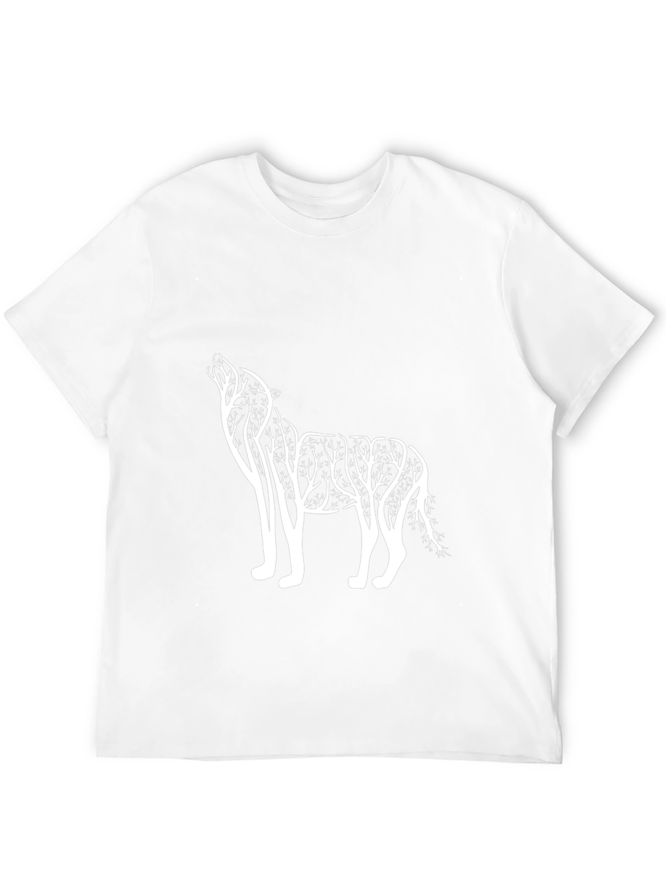 Wolf Tree Graphic Tee - Black Cotton T-Shirt