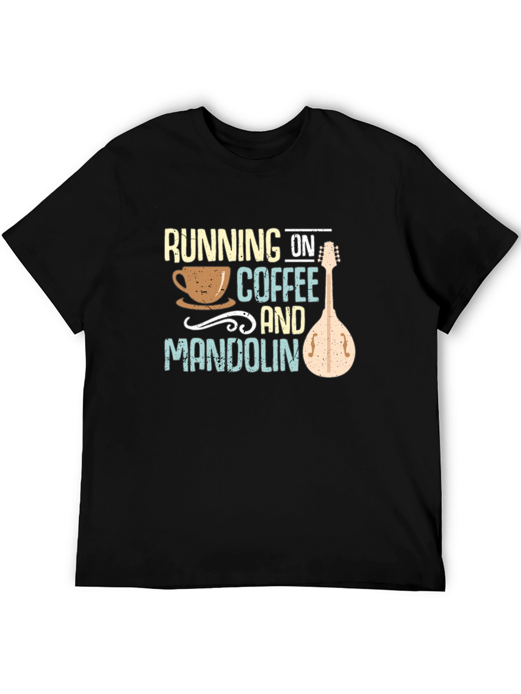 Running on Coffee and Mandolin Black T-Shirt
