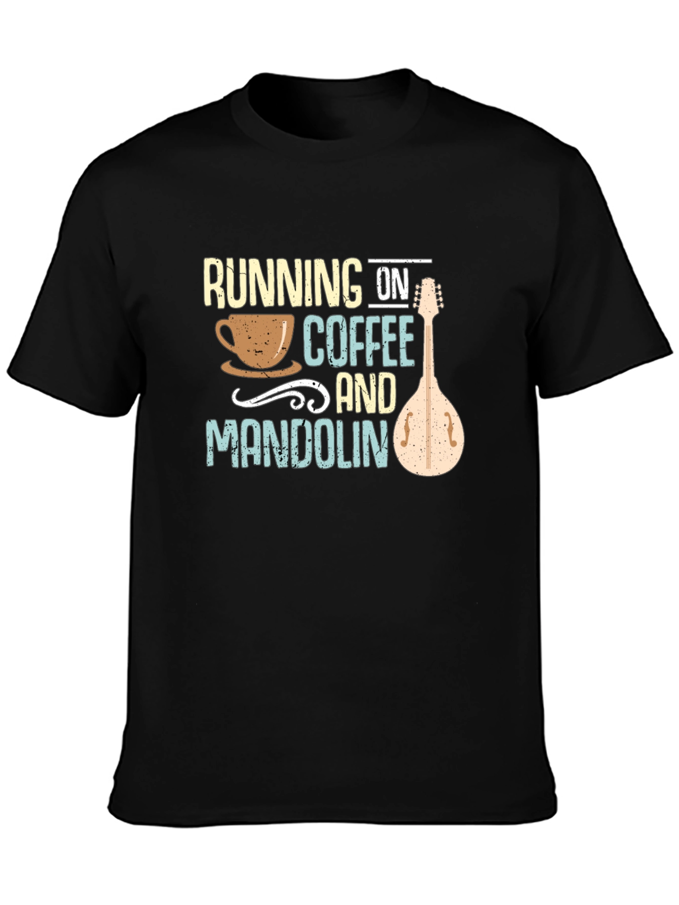 Running on Coffee and Mandolin Black T-Shirt