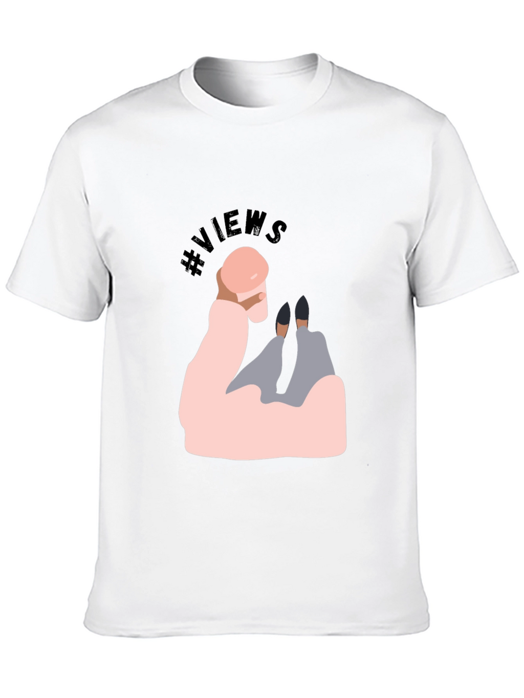 Trendy Graphic T-Shirt - #Views Design