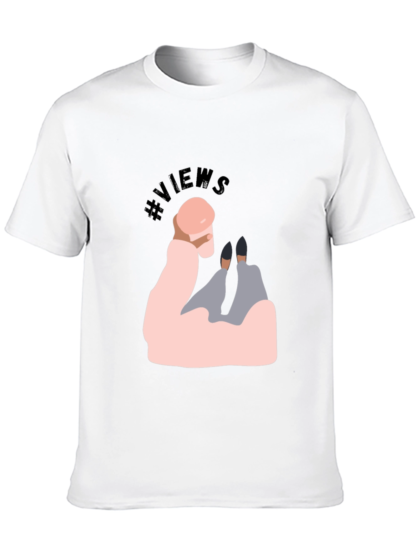 Trendy Graphic T-Shirt - #Views Design