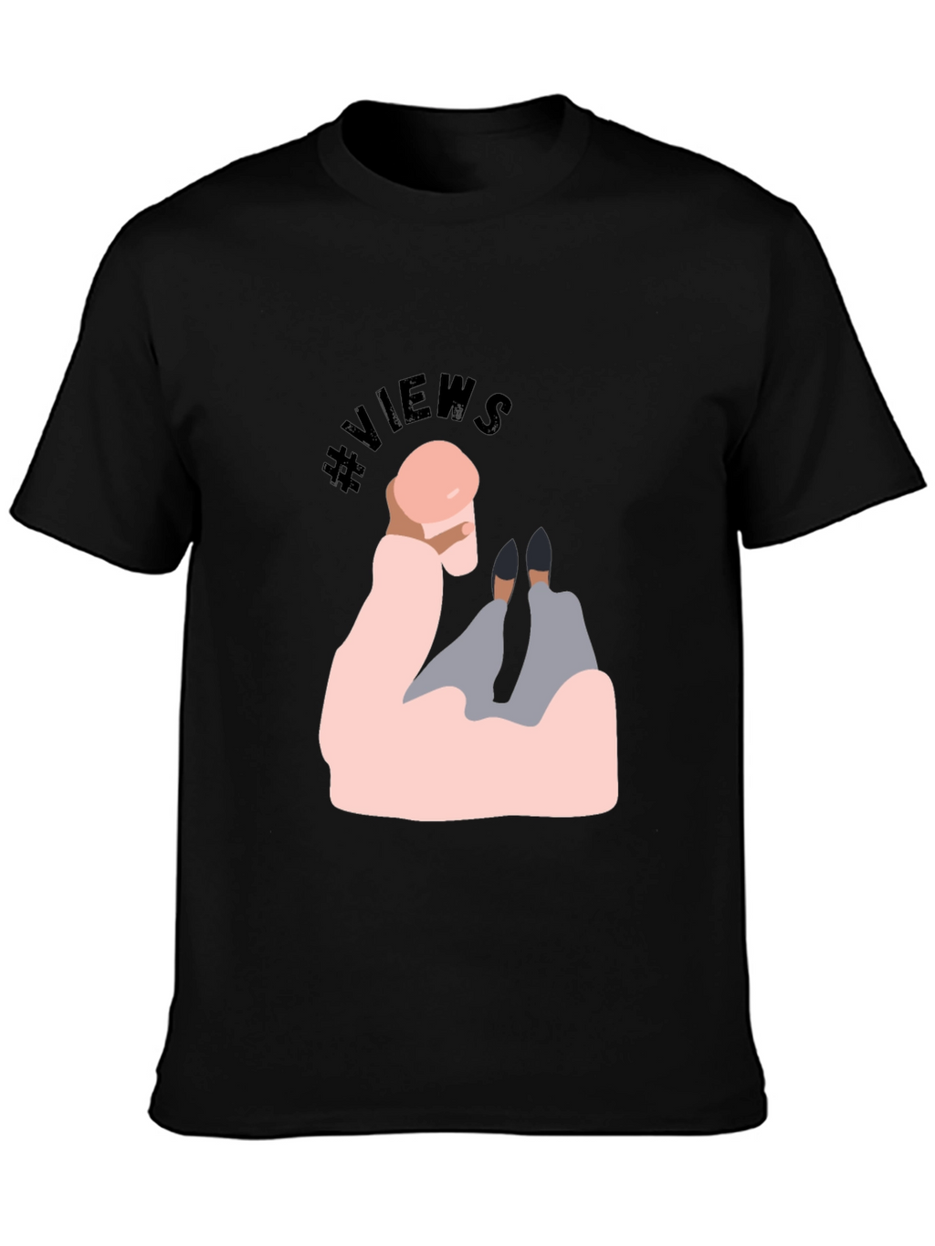 Trendy Graphic T-Shirt - #Views Design