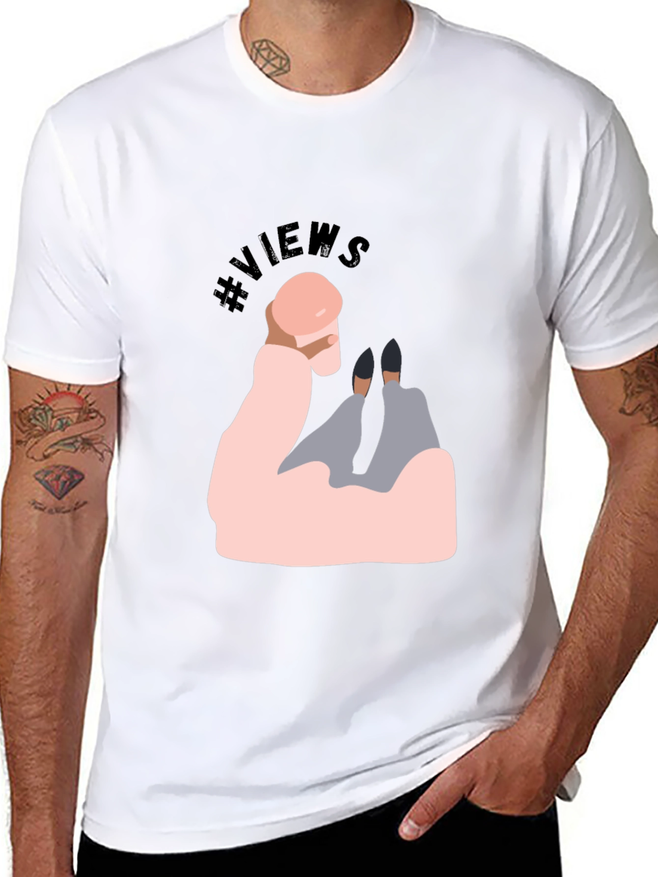 Trendy Graphic T-Shirt - #Views Design
