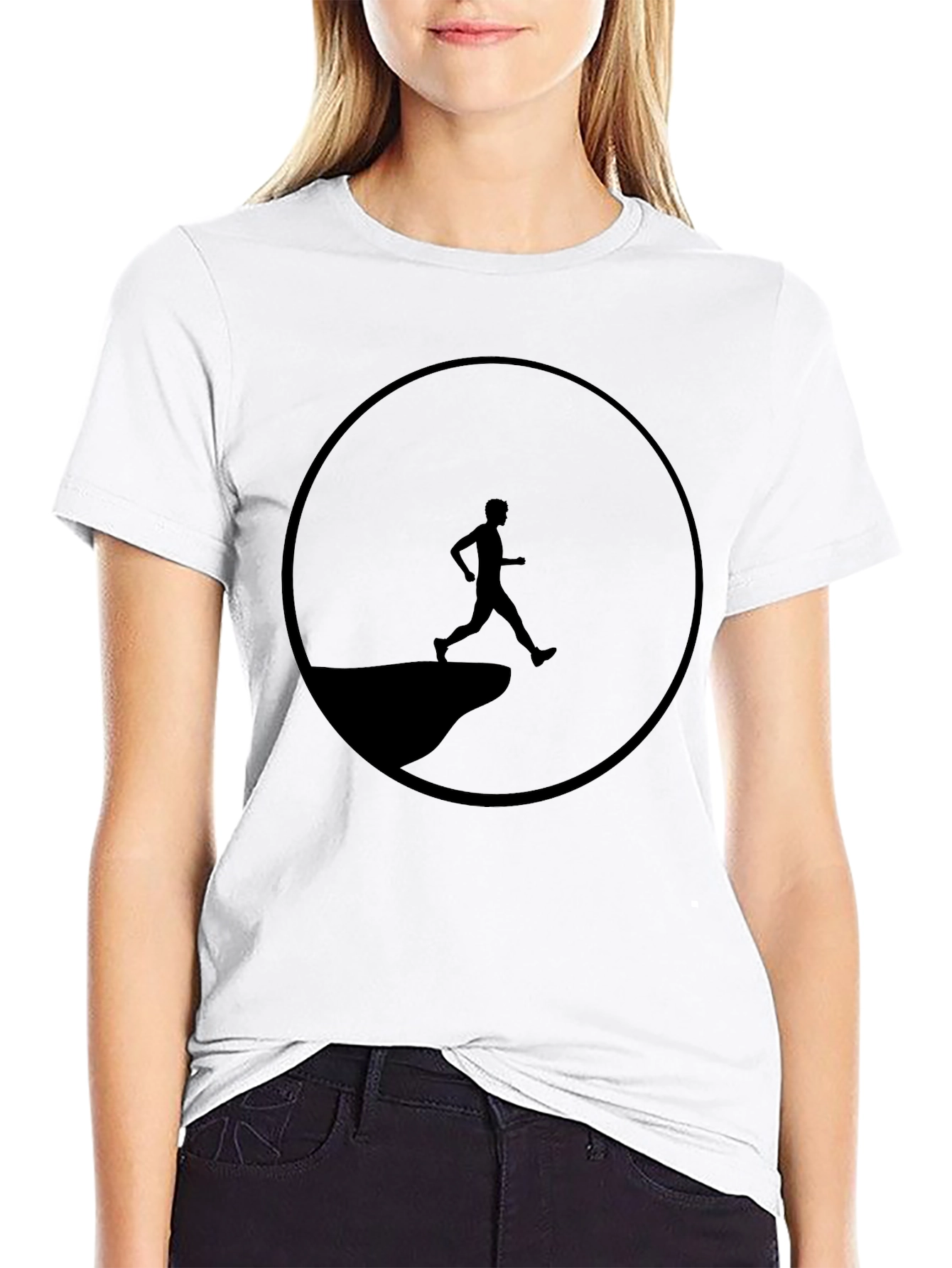 Cliff Jump Black Graphic Tee for Men