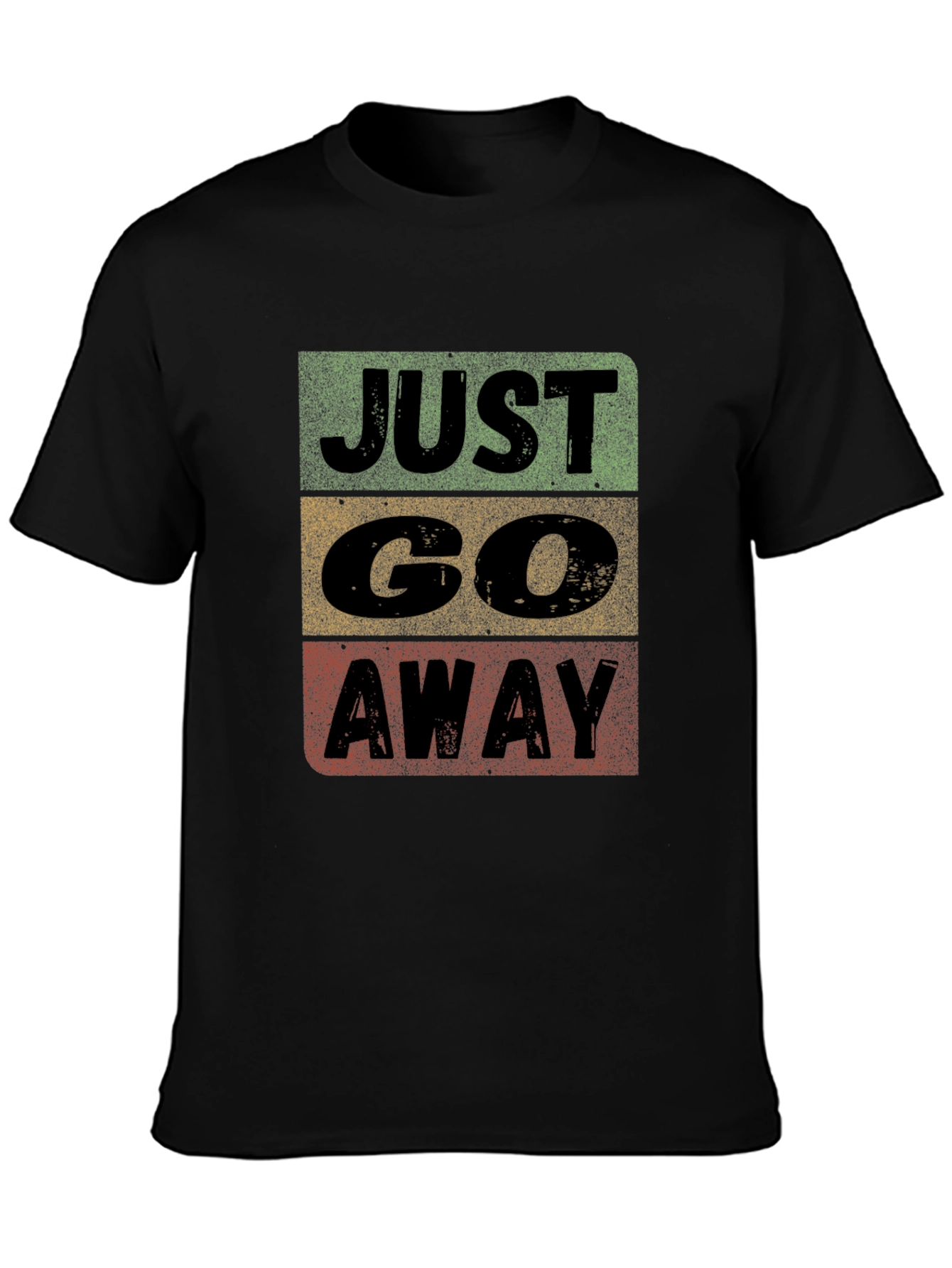 Just Go Away Graphic Tee - Black Cotton T-Shirt