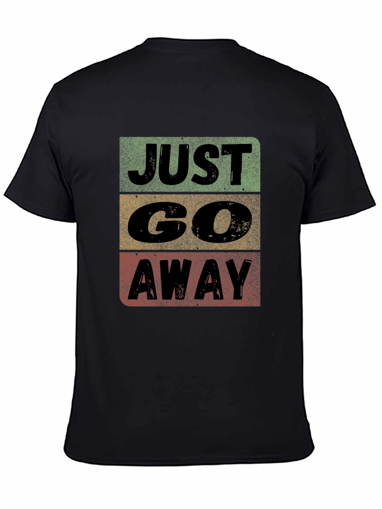 Just Go Away Graphic Tee - Black Cotton T-Shirt