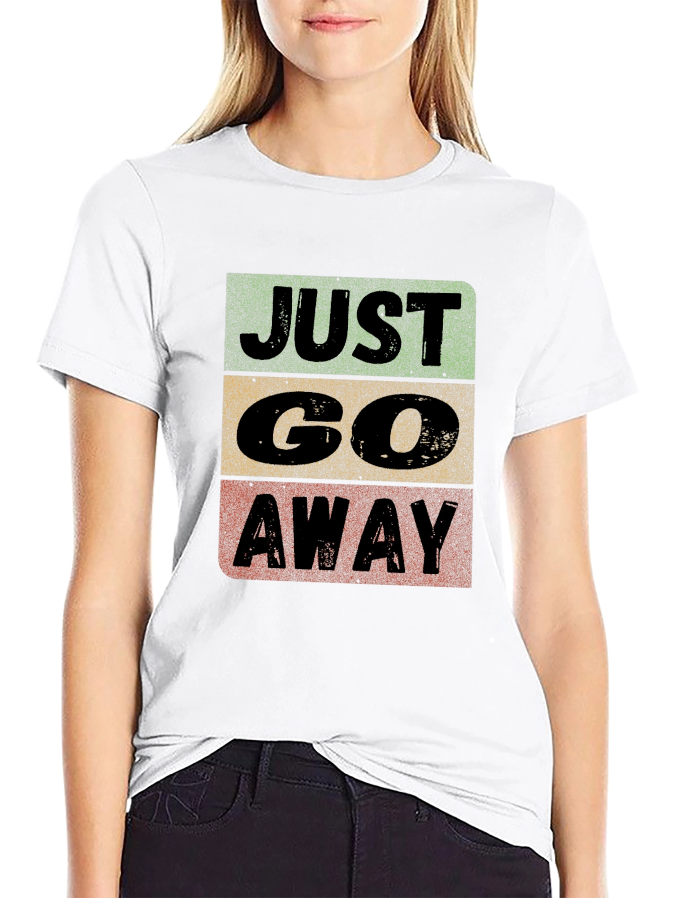 Just Go Away Graphic Tee - Black Cotton T-Shirt