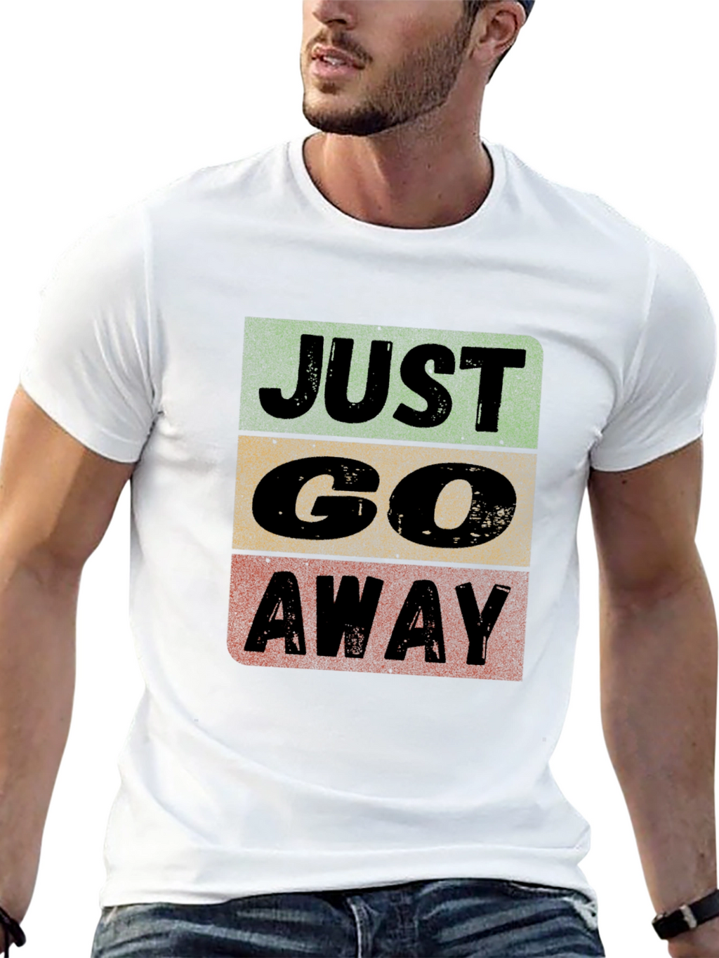 Just Go Away Graphic Tee - Black Cotton T-Shirt