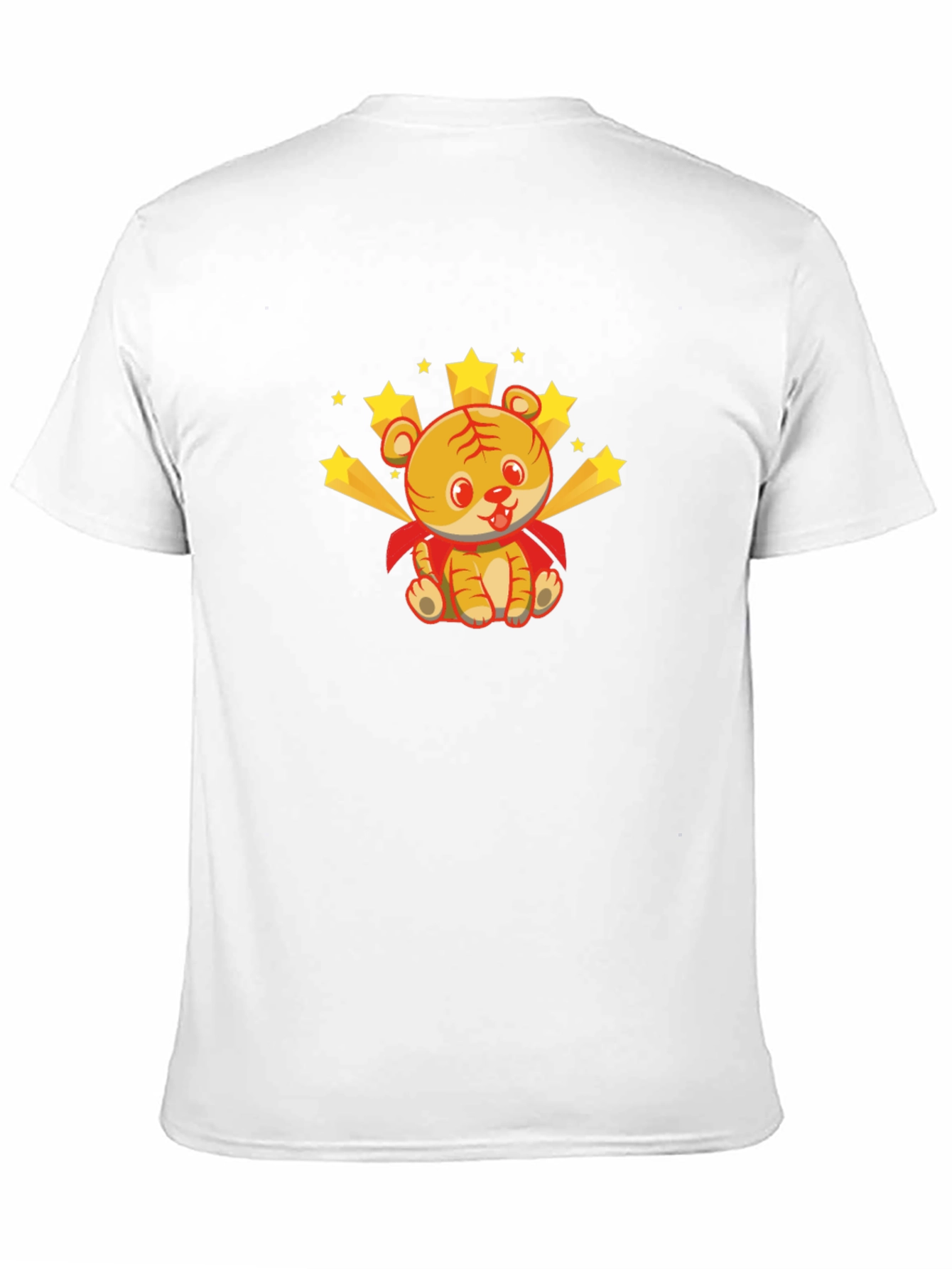 Cute Tiger Superhero Graphic Tee - Black